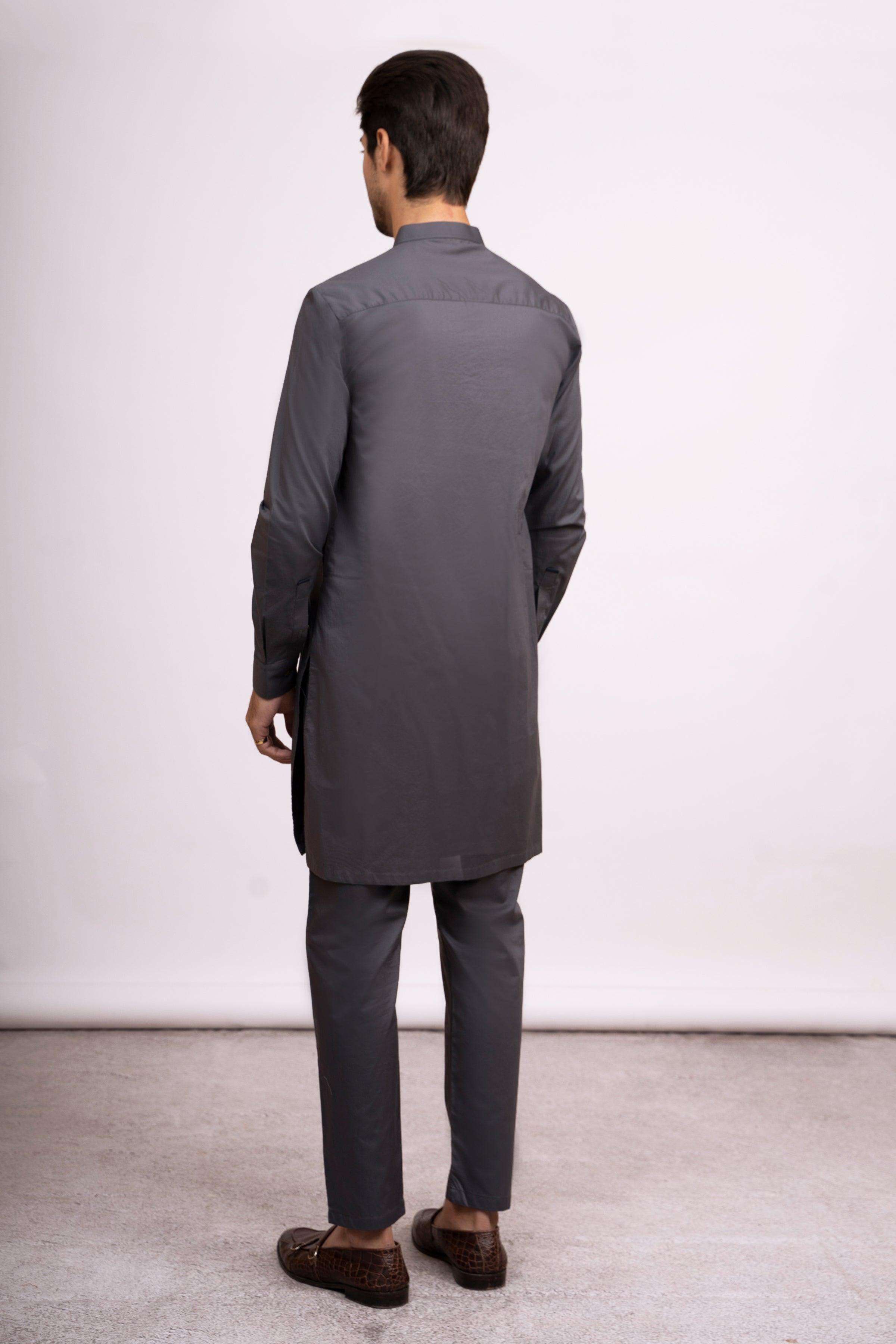 KURTA PAJAMA DARK GREY at Charcoal Clothing