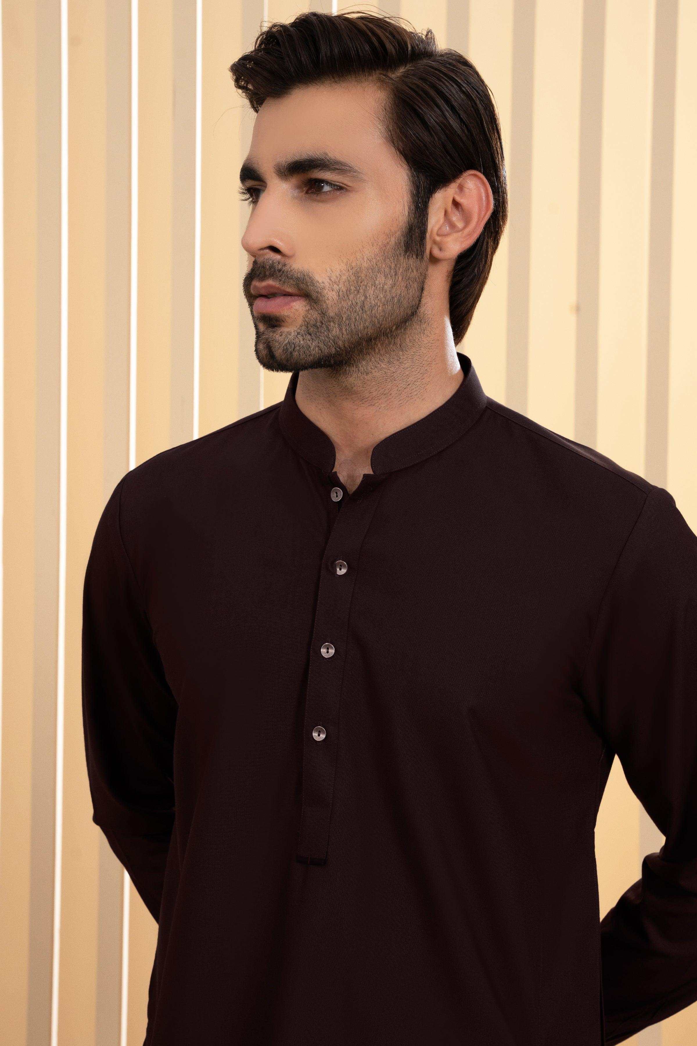 KURTA PAJAMA DARK MAROON at Charcoal Clothing