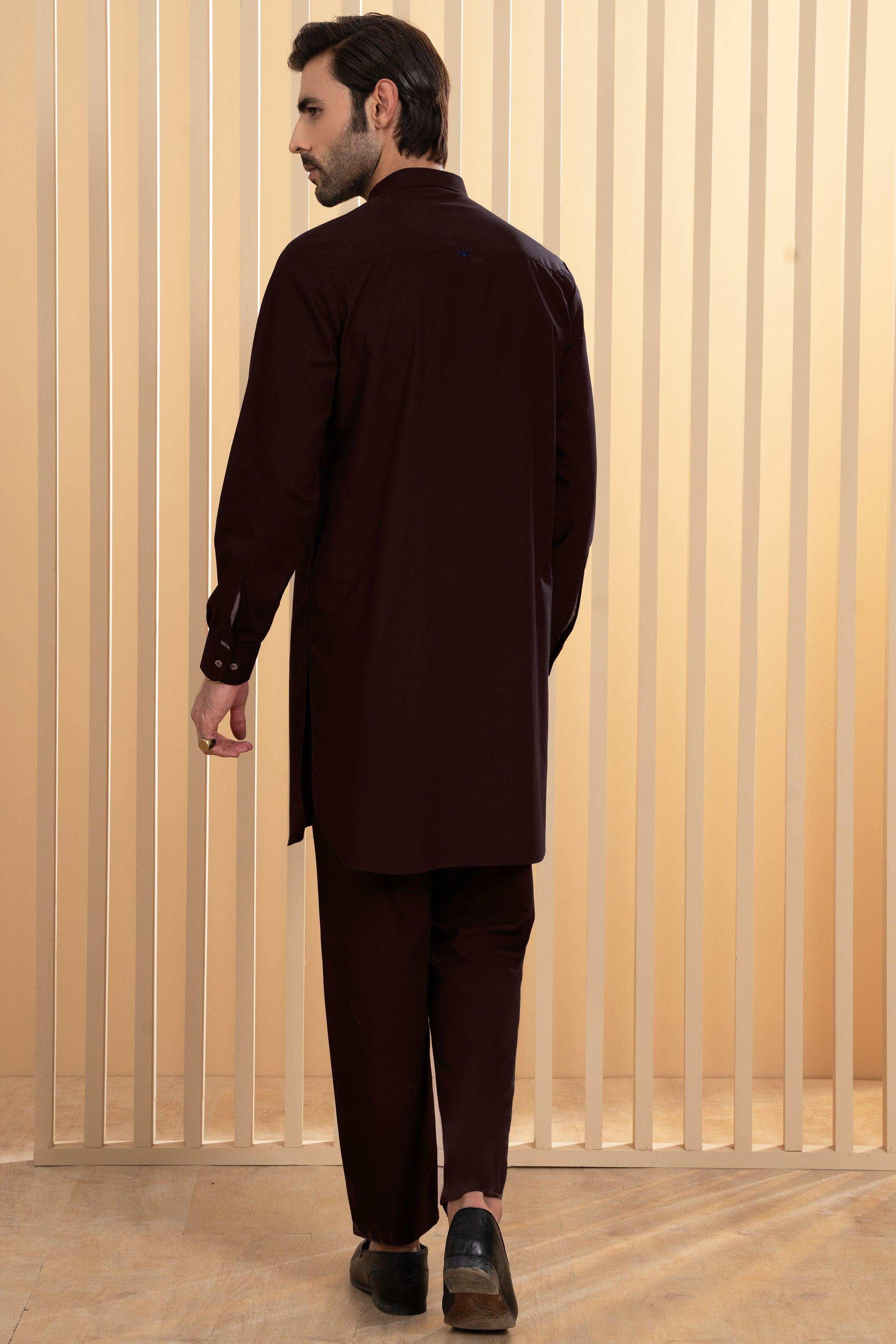 KURTA PAJAMA DARK MAROON at Charcoal Clothing