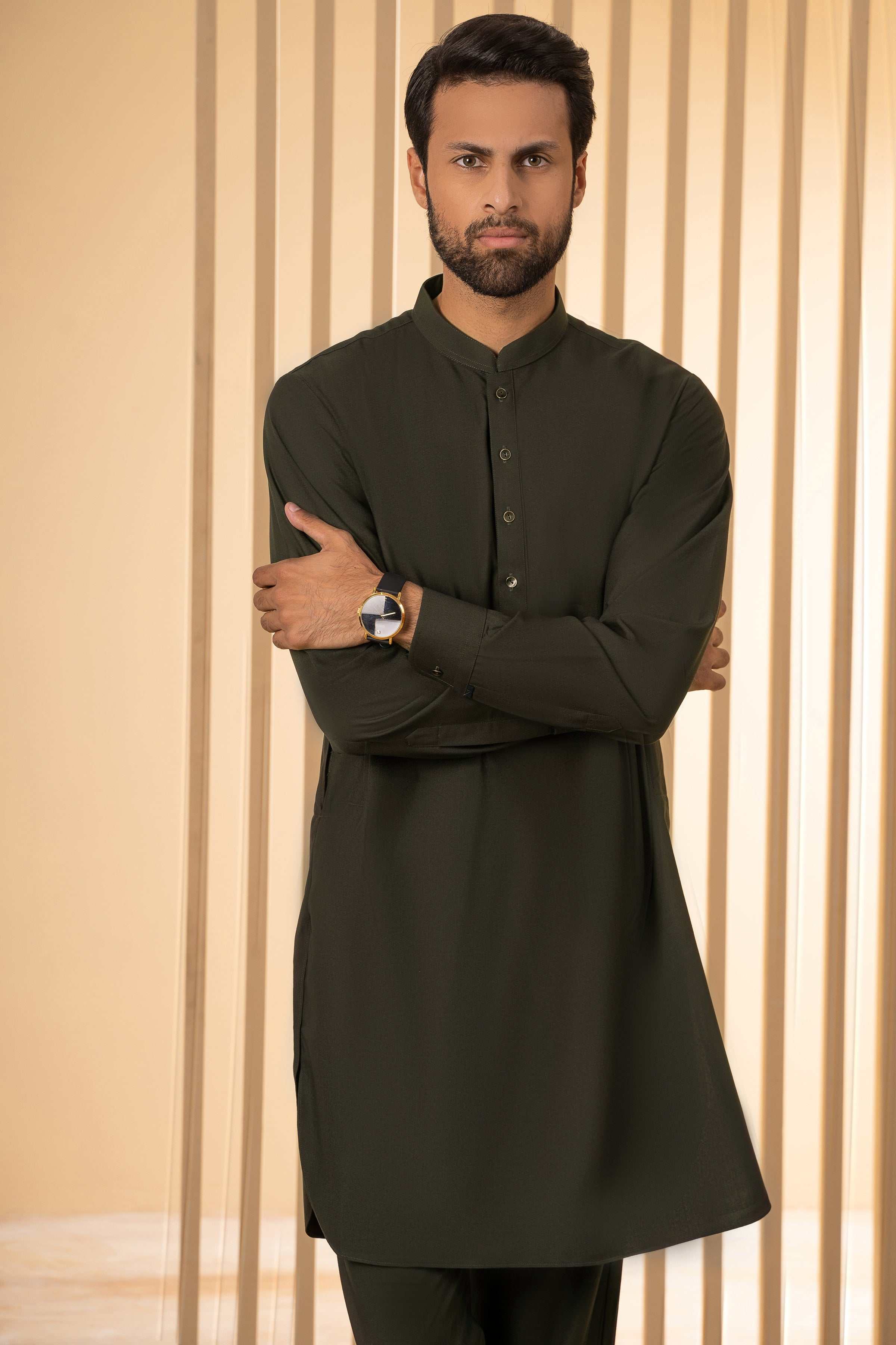 KURTA PAJAMA DARK OLIVE at Charcoal Clothing