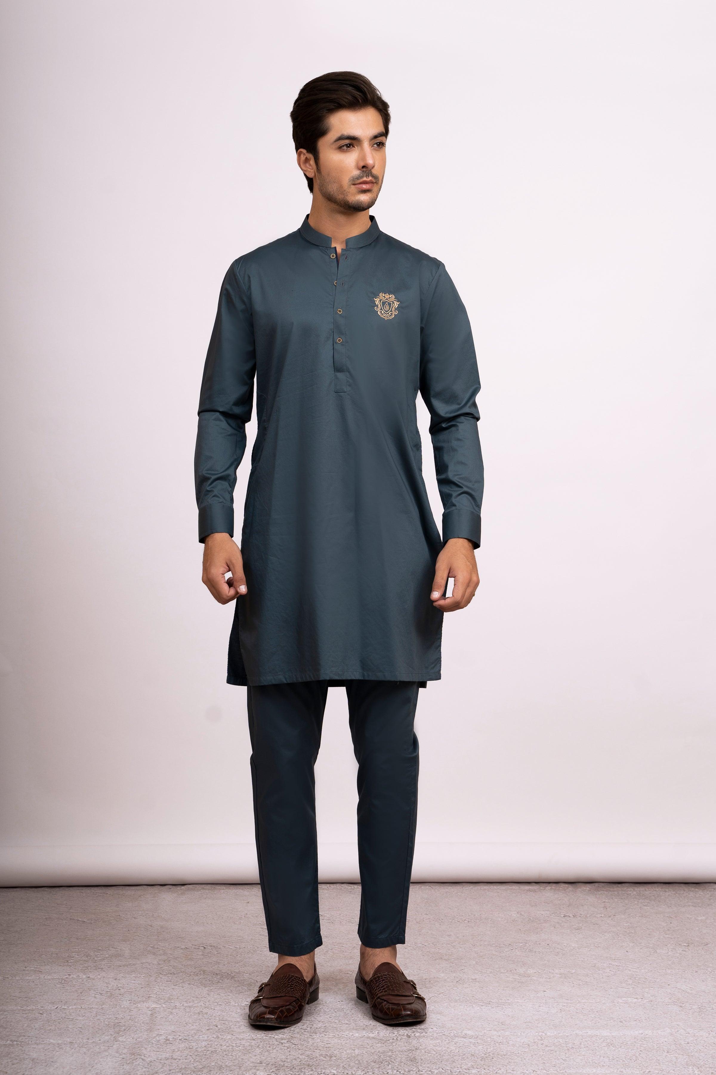KURTA PAJAMA FOREST GREEN at Charcoal Clothing