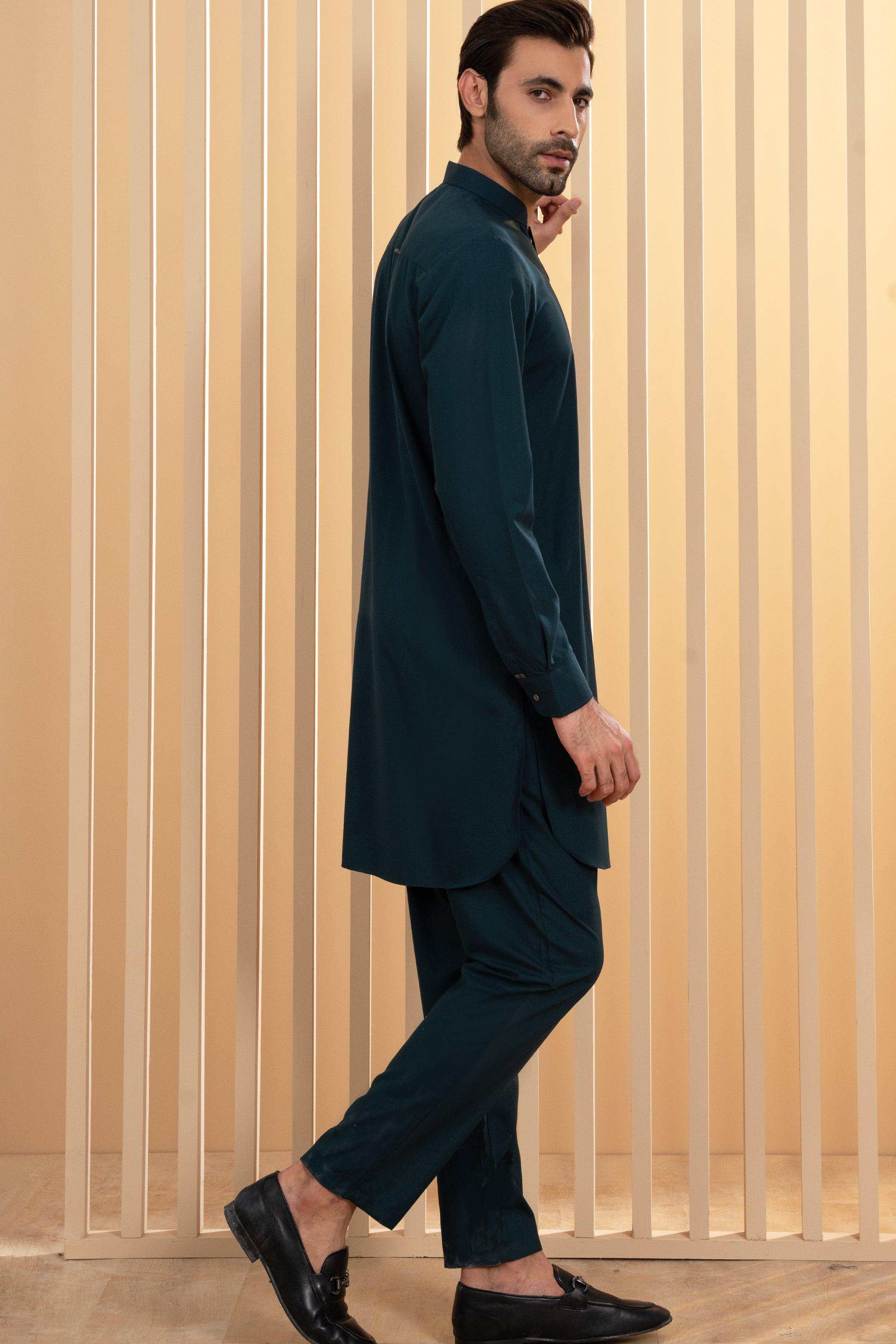 KURTA PAJAMA FOREST GREEN at Charcoal Clothing