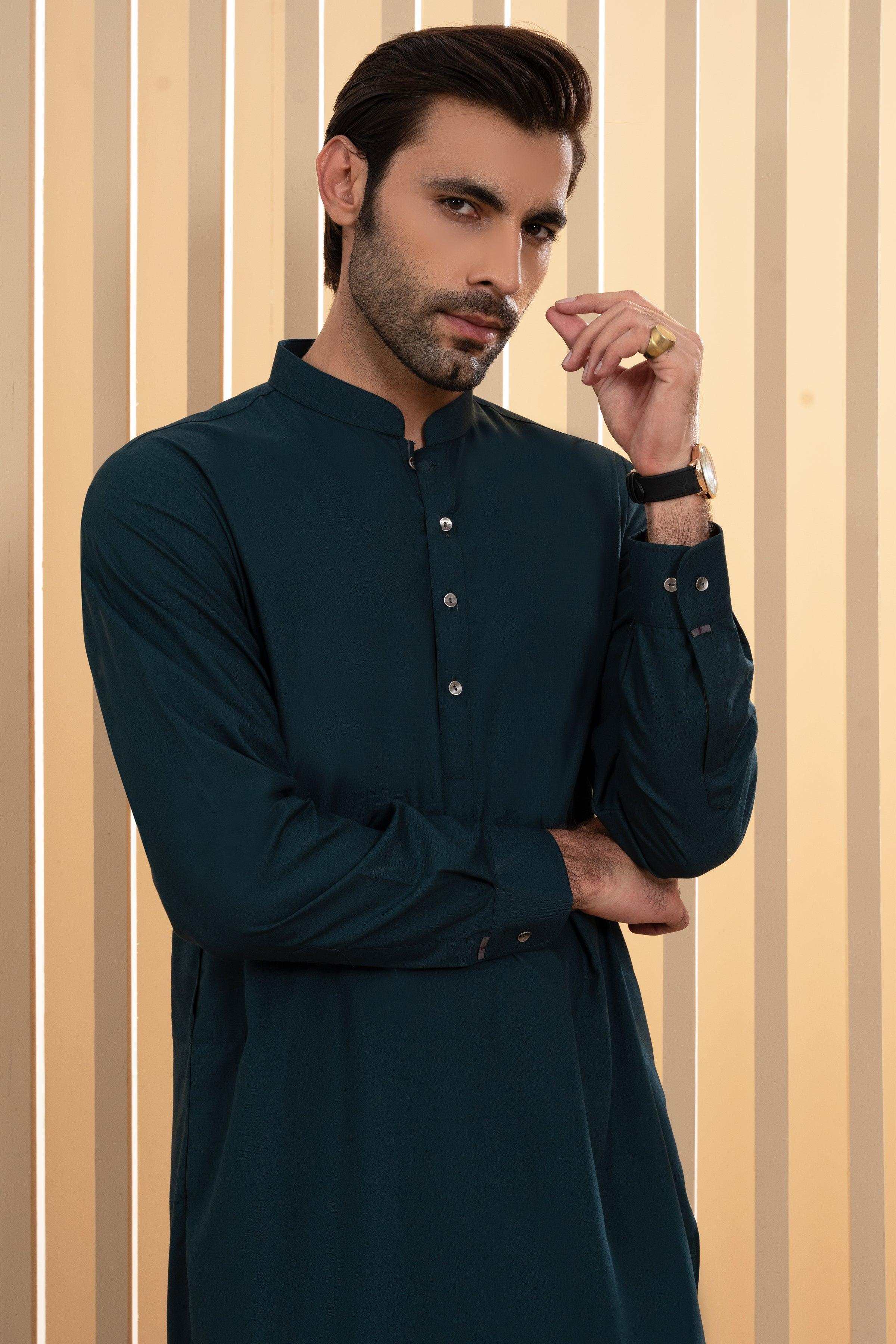 KURTA PAJAMA FOREST GREEN at Charcoal Clothing