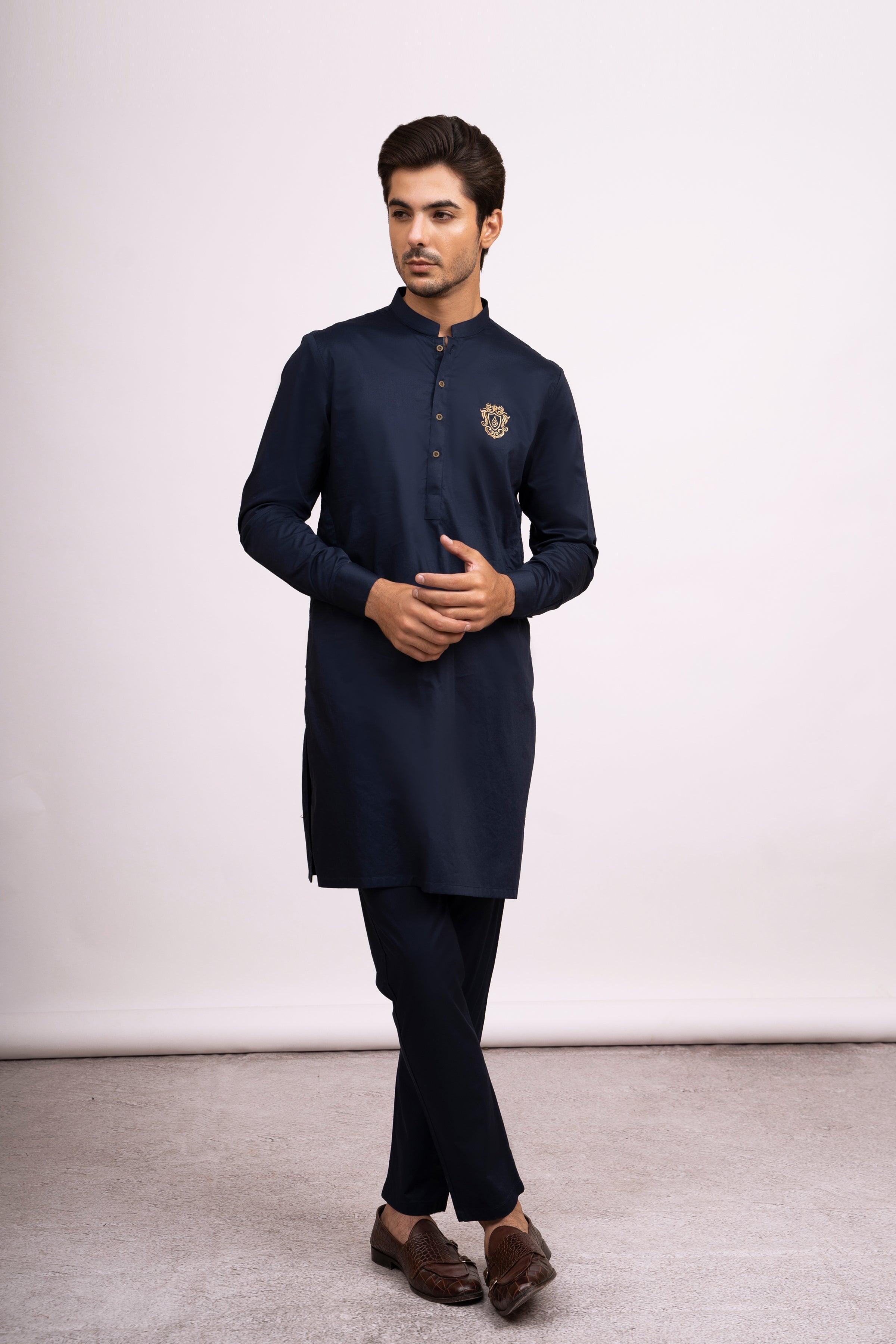 KURTA PAJAMA NAVY at Charcoal Clothing