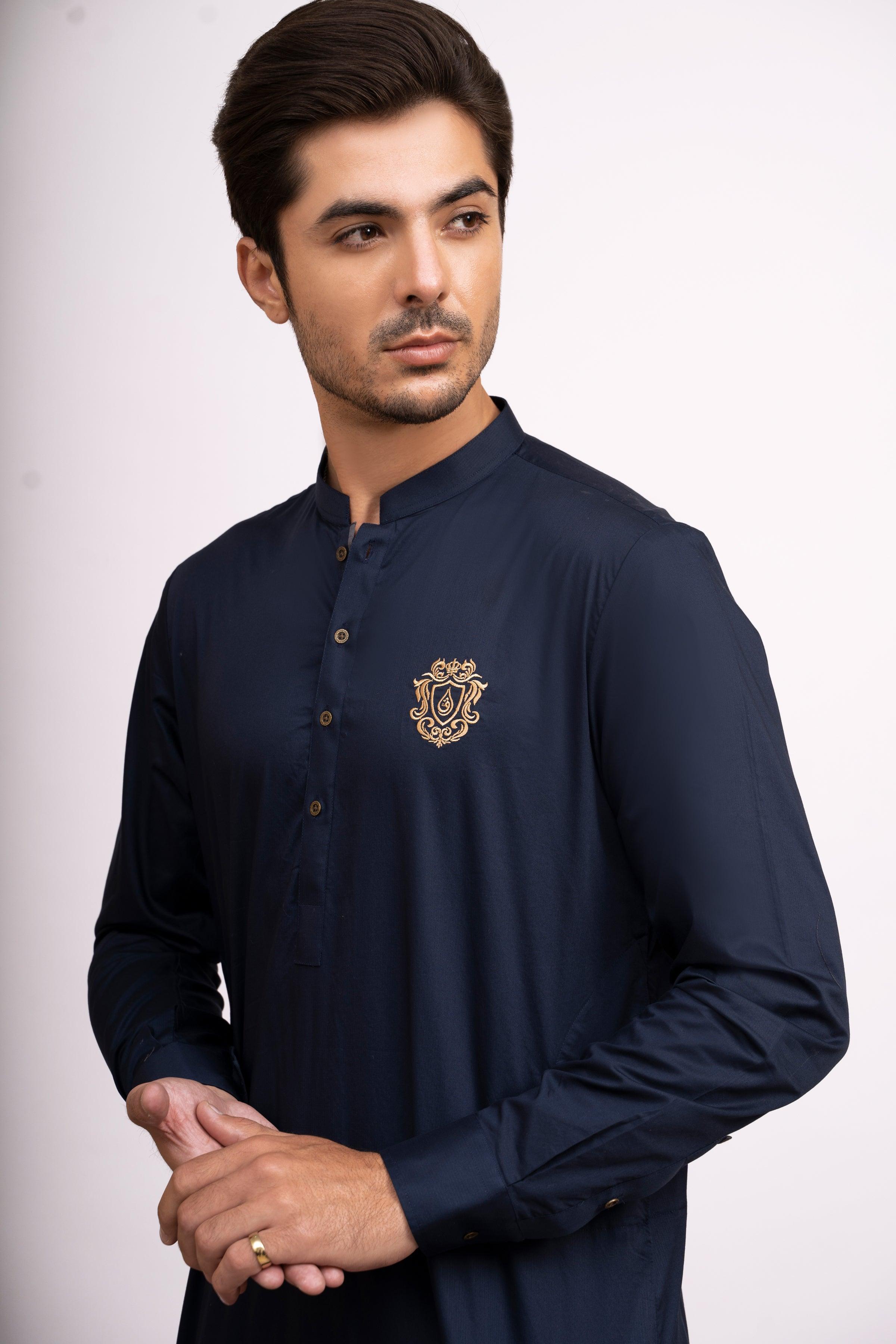 KURTA PAJAMA NAVY at Charcoal Clothing