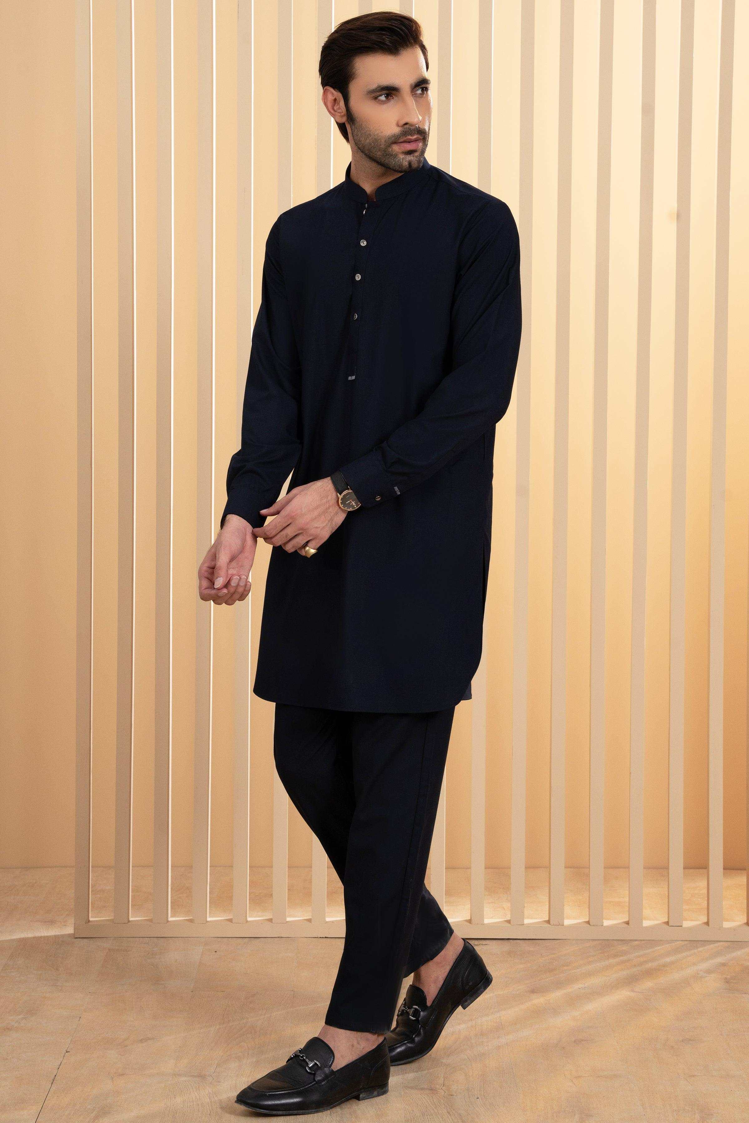 KURTA PAJAMA NAVY at Charcoal Clothing