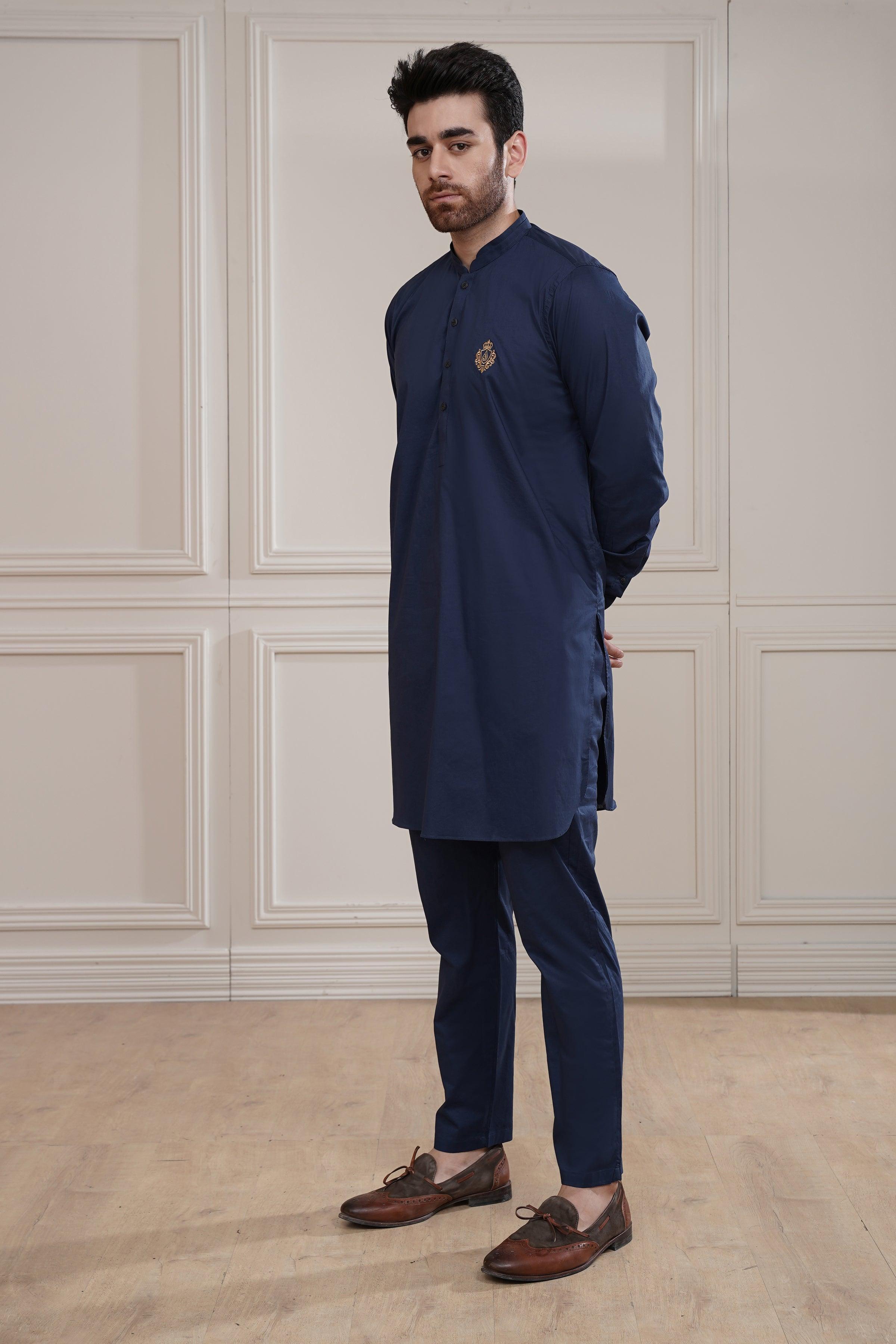 KURTA PAJAMA NAVY at Charcoal Clothing