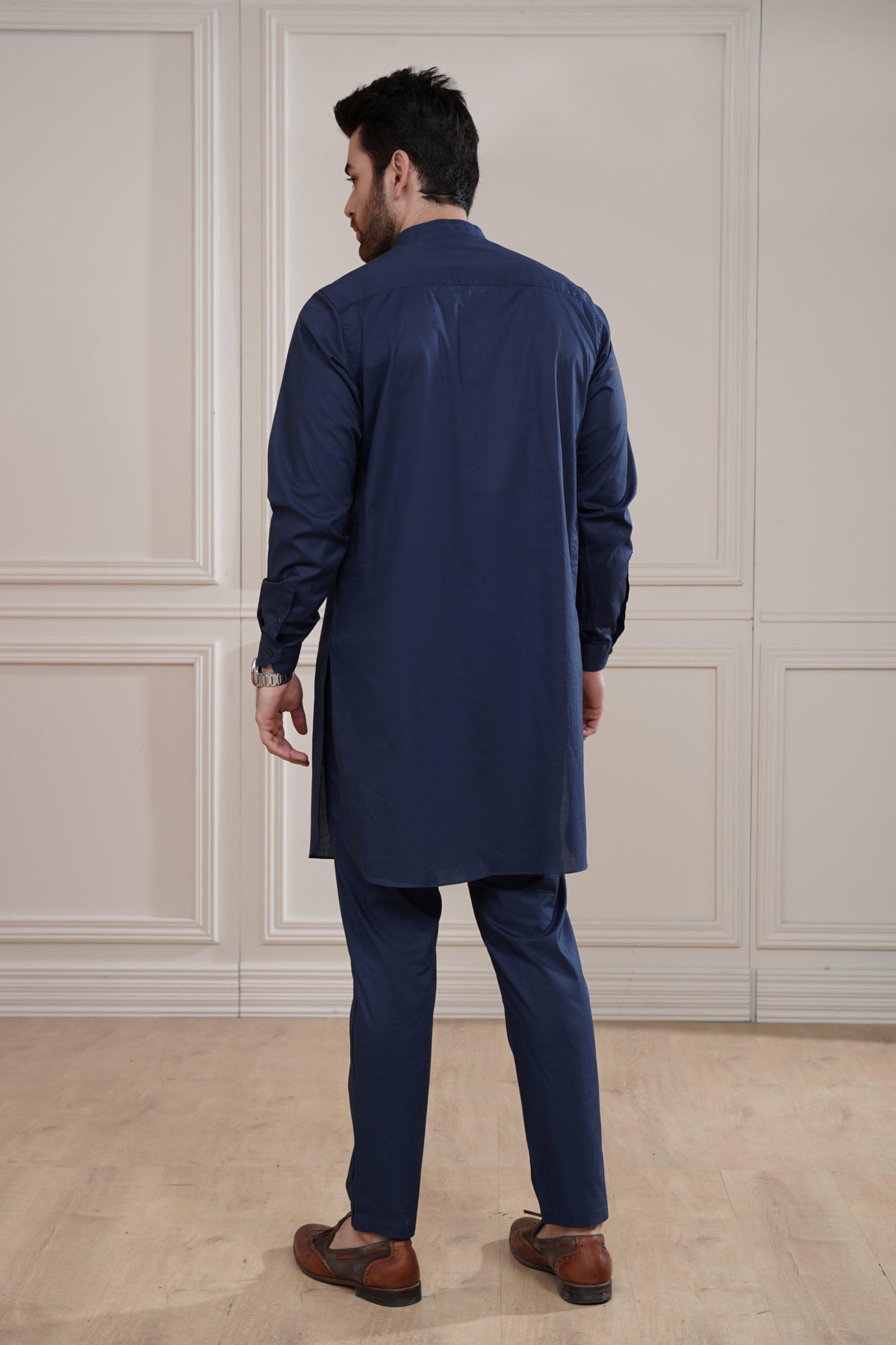 KURTA PAJAMA NAVY at Charcoal Clothing