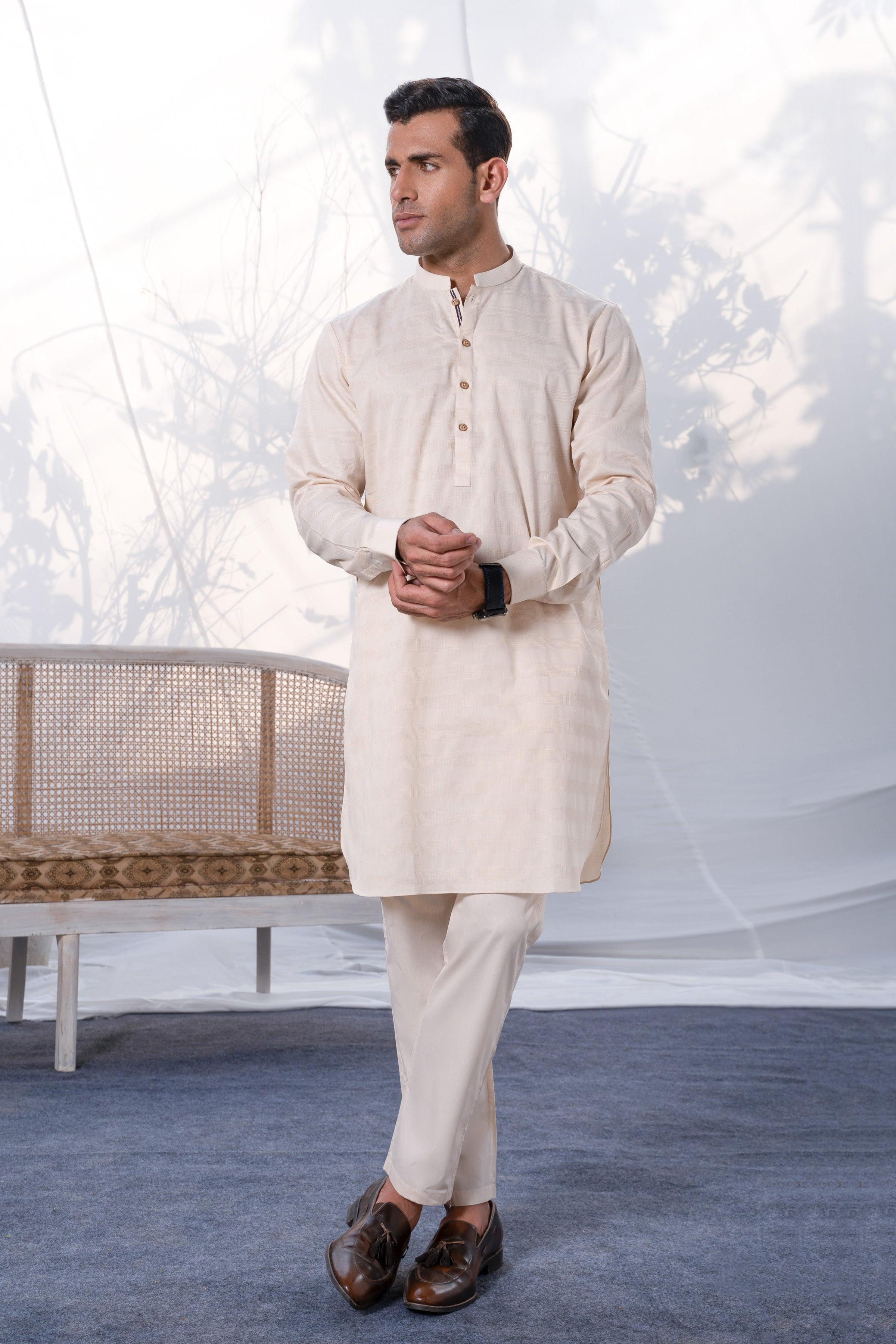 KURTA PAJAMA OFF WHITE at Charcoal Clothing