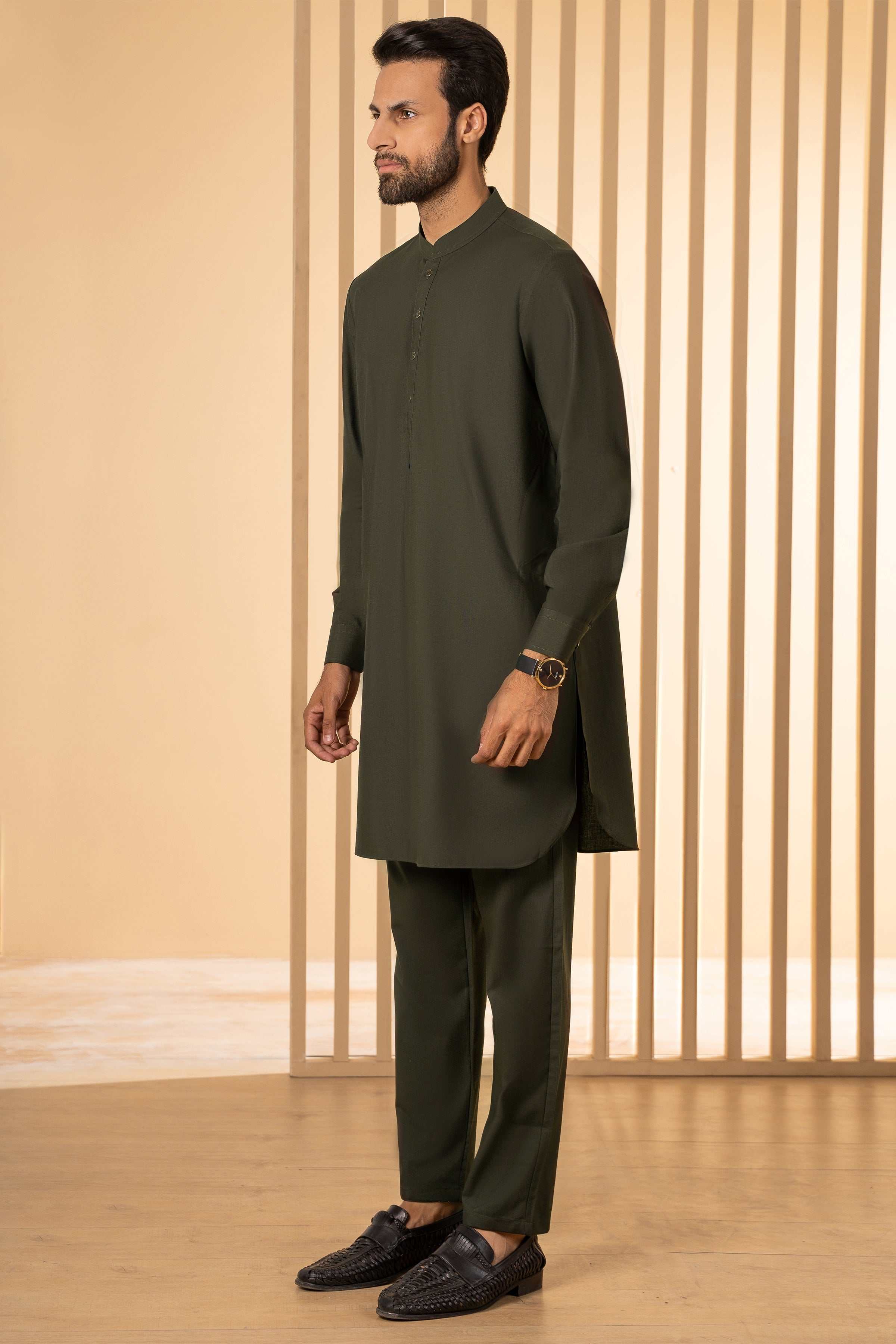 KURTA PAJAMA OLIVE at Charcoal Clothing