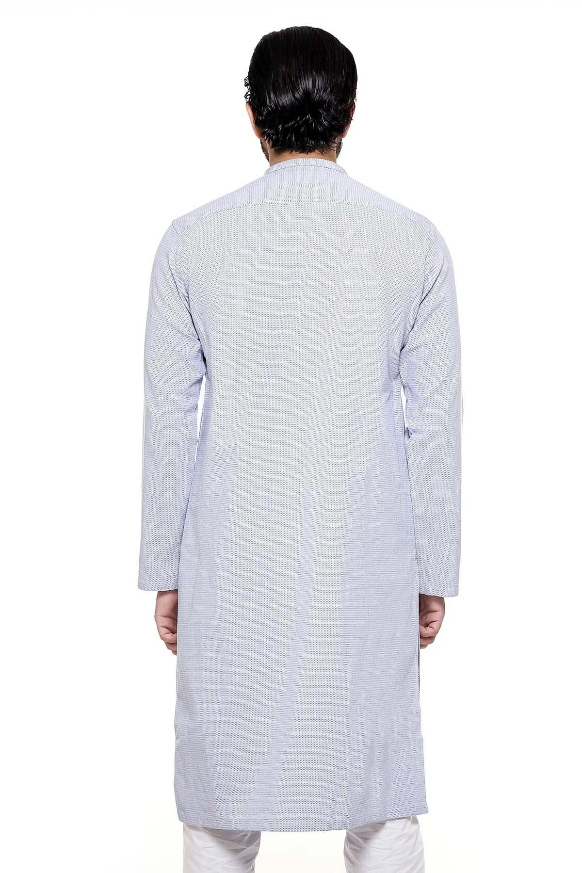 KURTA SMALL BAN COLLAR SKY BLUE at Charcoal Clothing