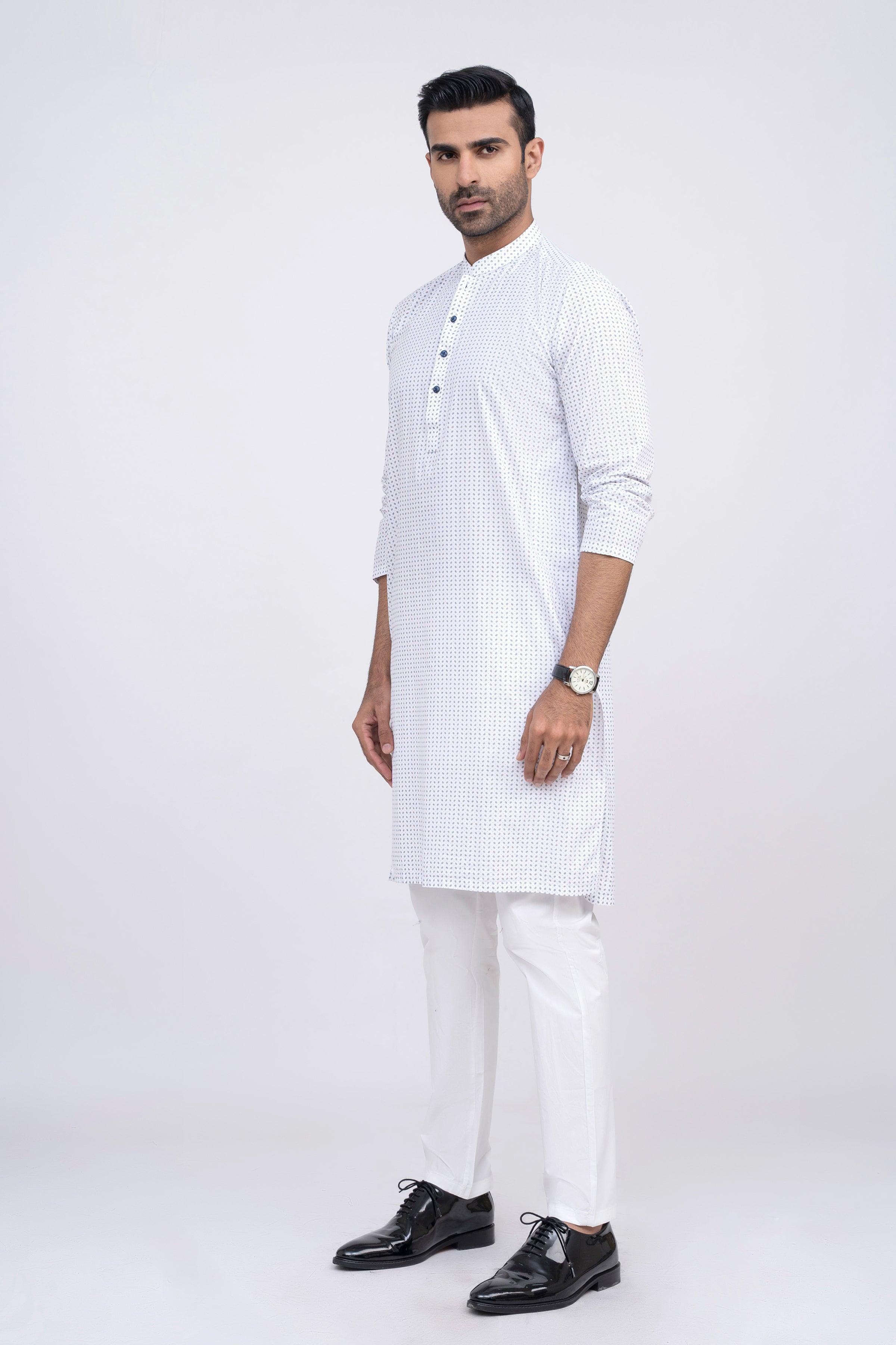 KURTA WHITE BLACK at Charcoal Clothing