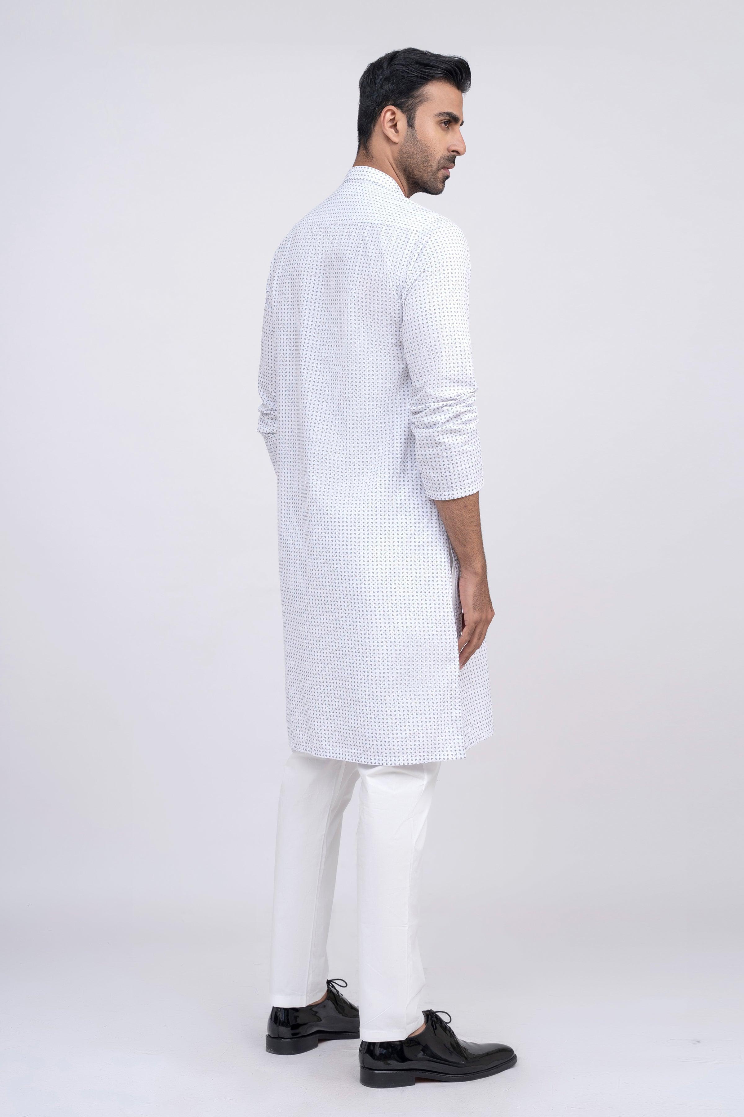 KURTA WHITE BLACK at Charcoal Clothing