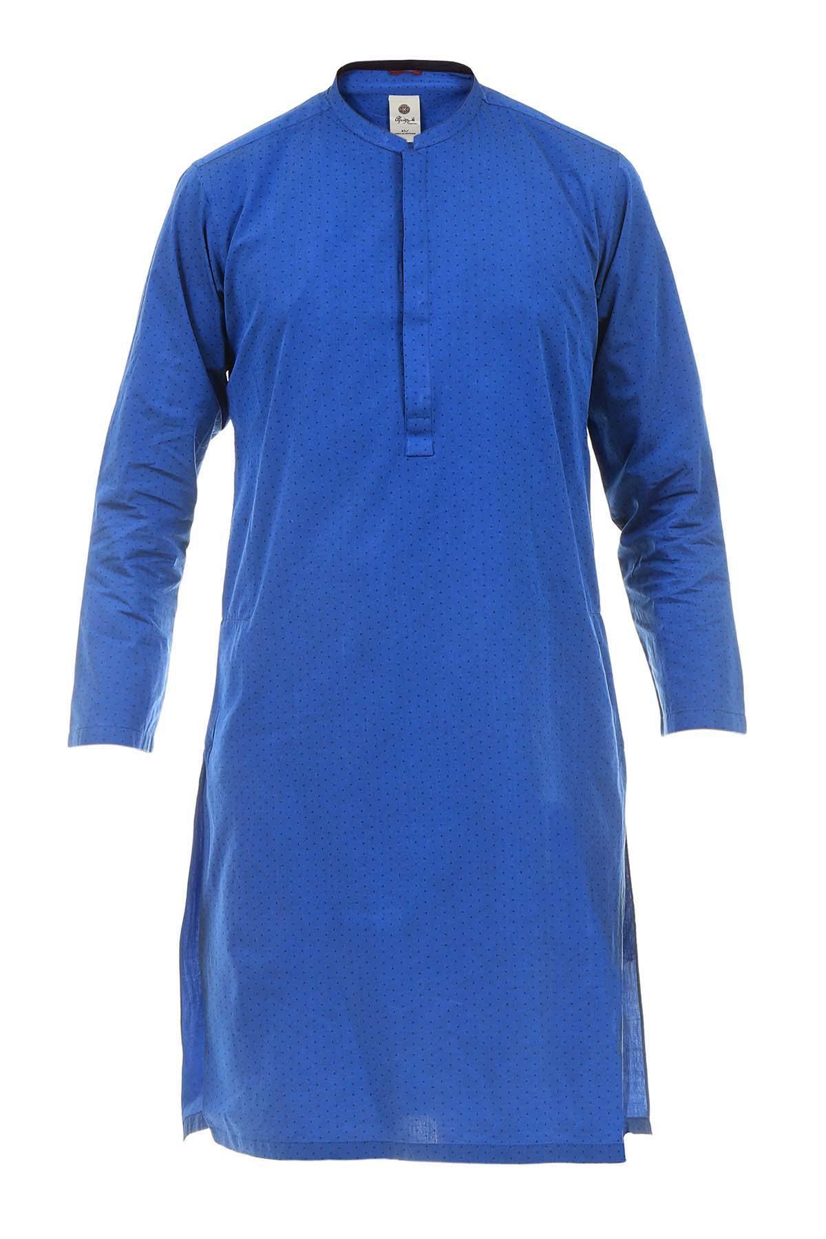 Kurta Ban Collar Blue at Charcoal Clothing