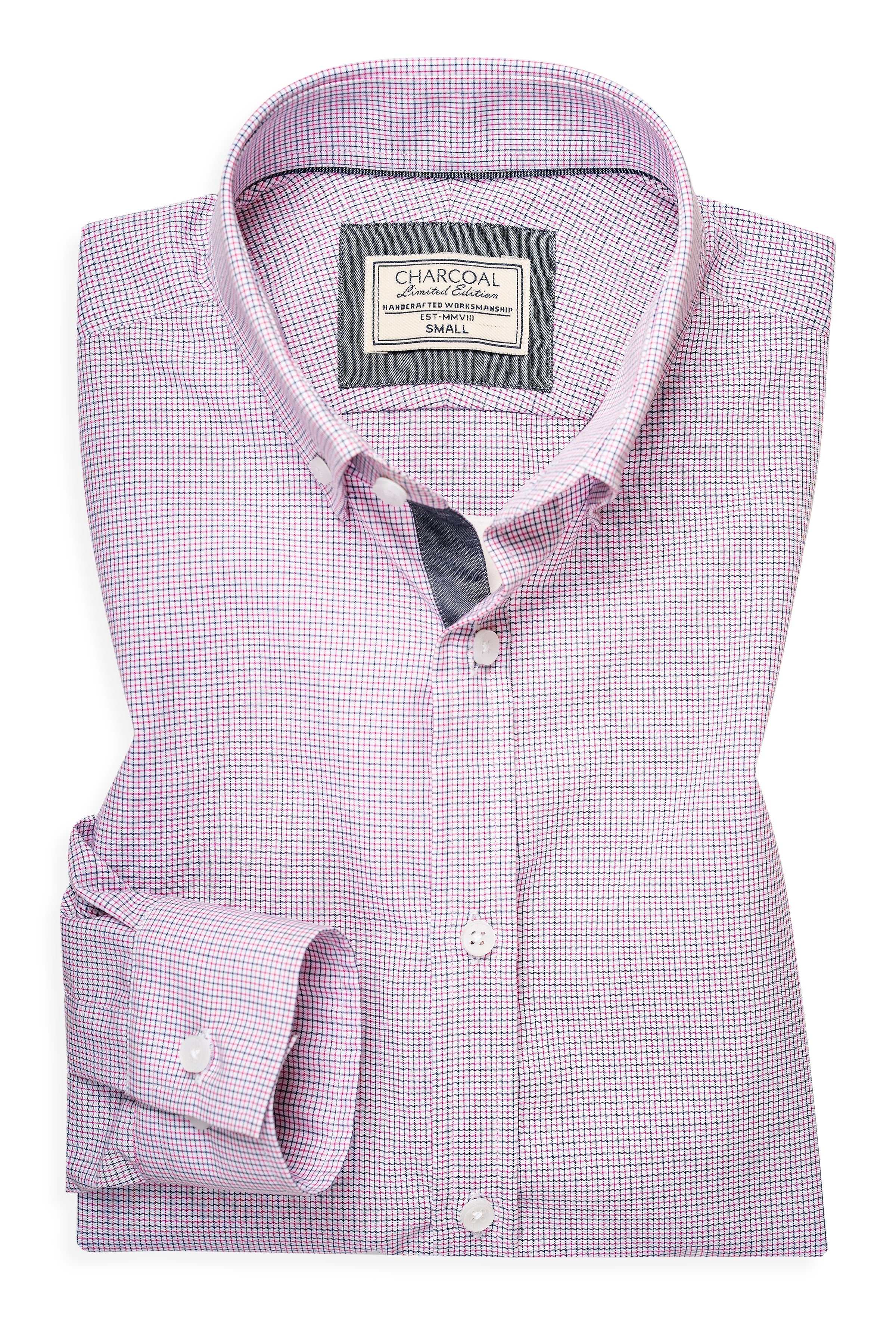LIMITED EDITION SHIRTS PINK CHECK at Charcoal Clothing