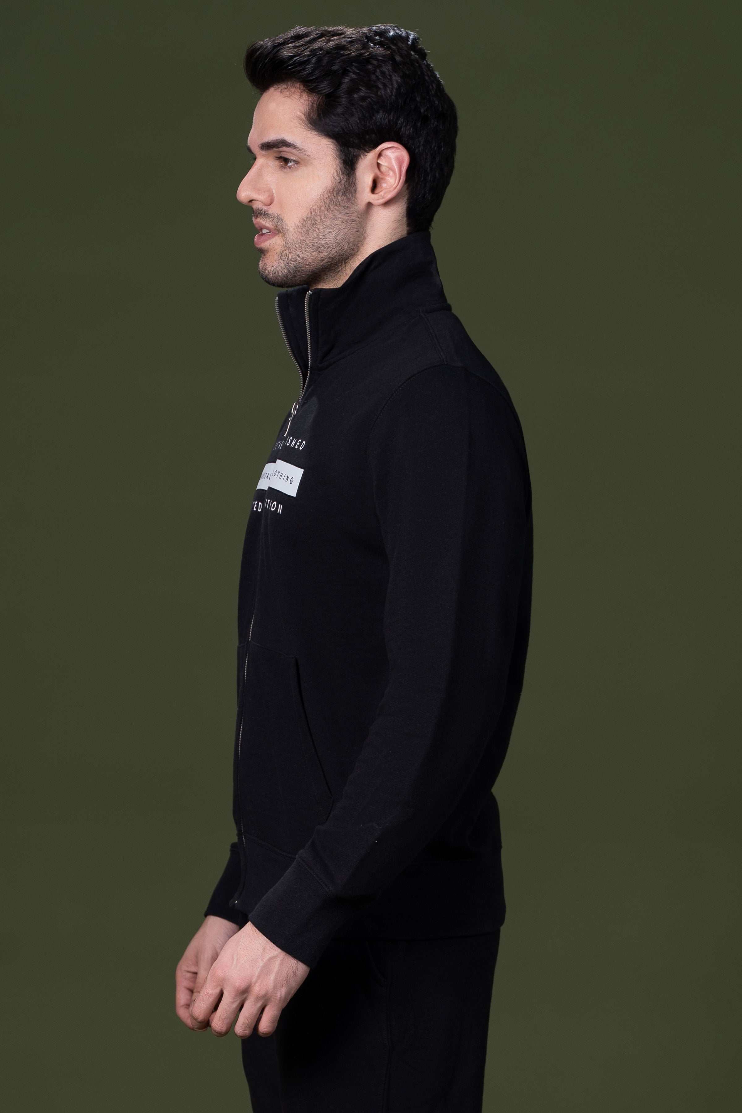 MOCK NECK JACKET BLACK at Charcoal Clothing