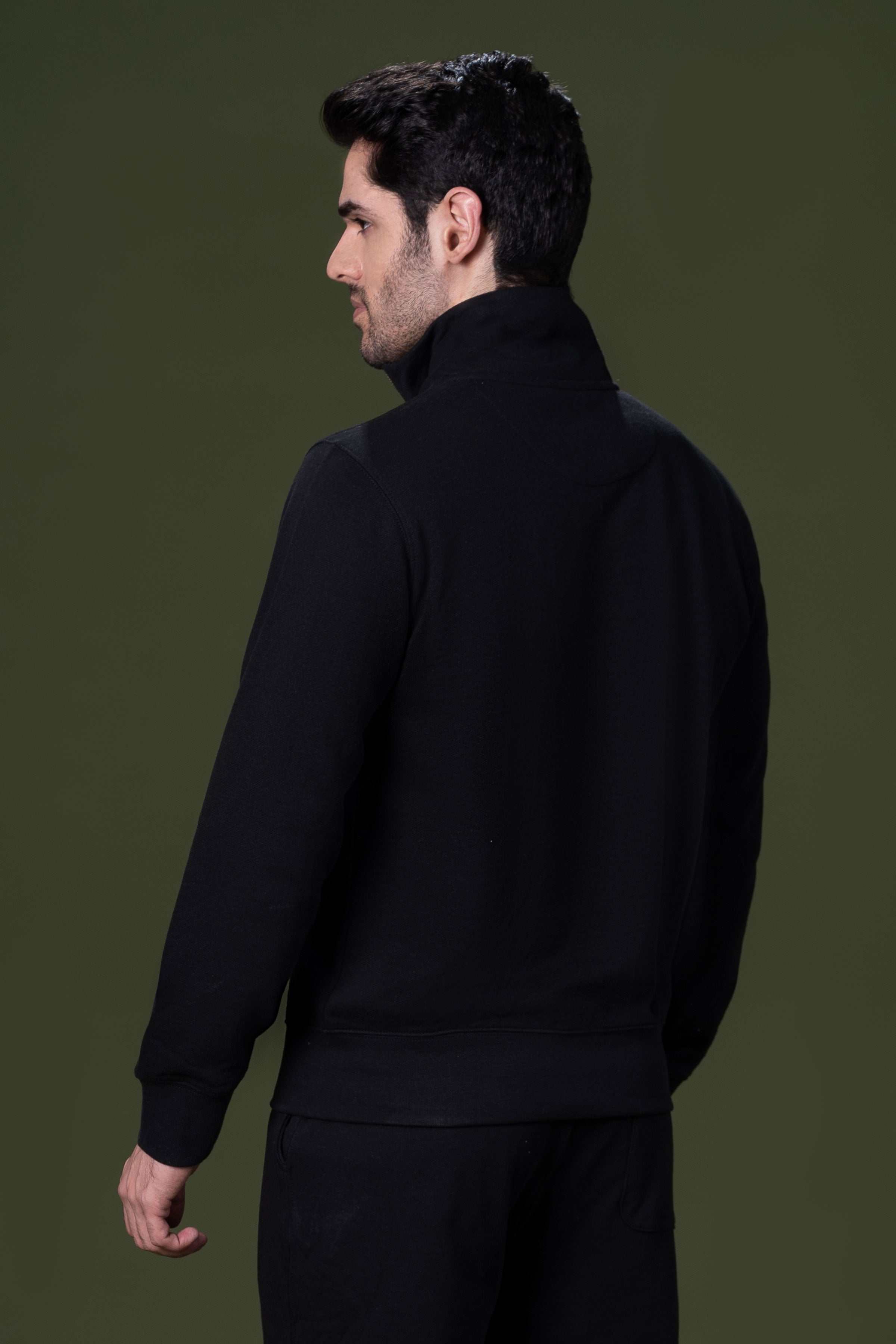 MOCK NECK JACKET BLACK at Charcoal Clothing