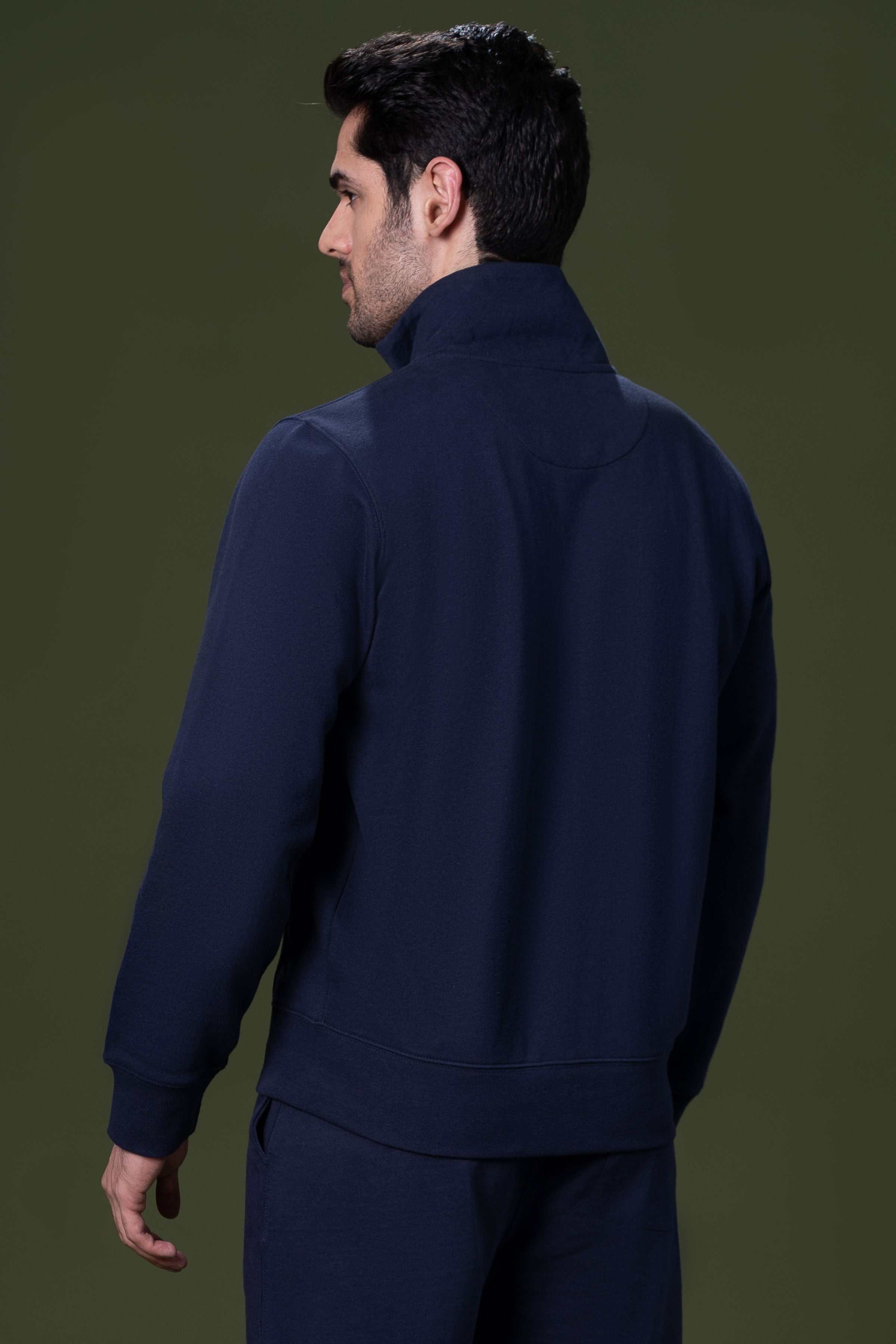MOCK NECK JACKET NAVY at Charcoal Clothing
