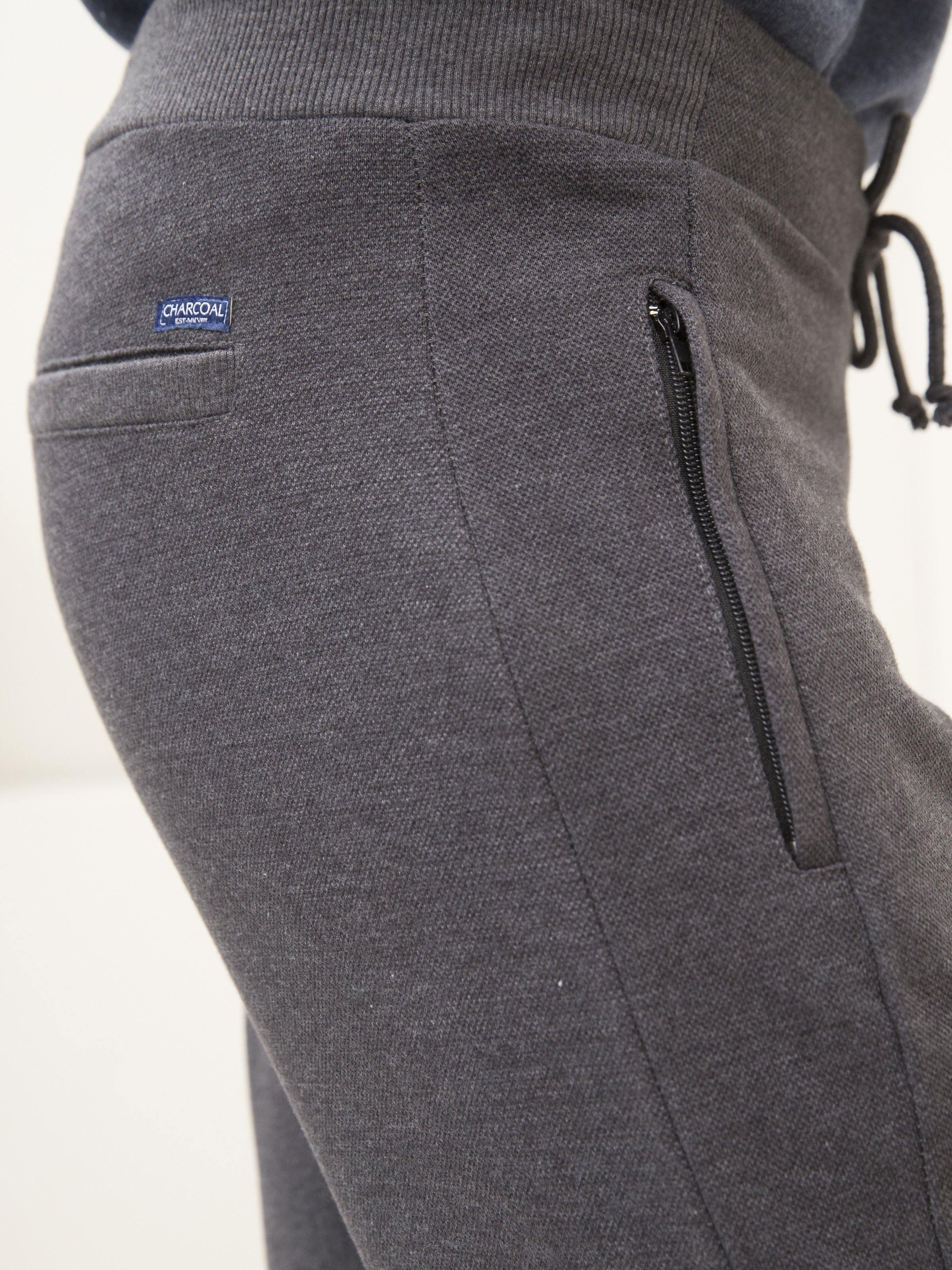 PIQUE FLEECE TROUSER DARK CHARCOAL at Charcoal Clothing