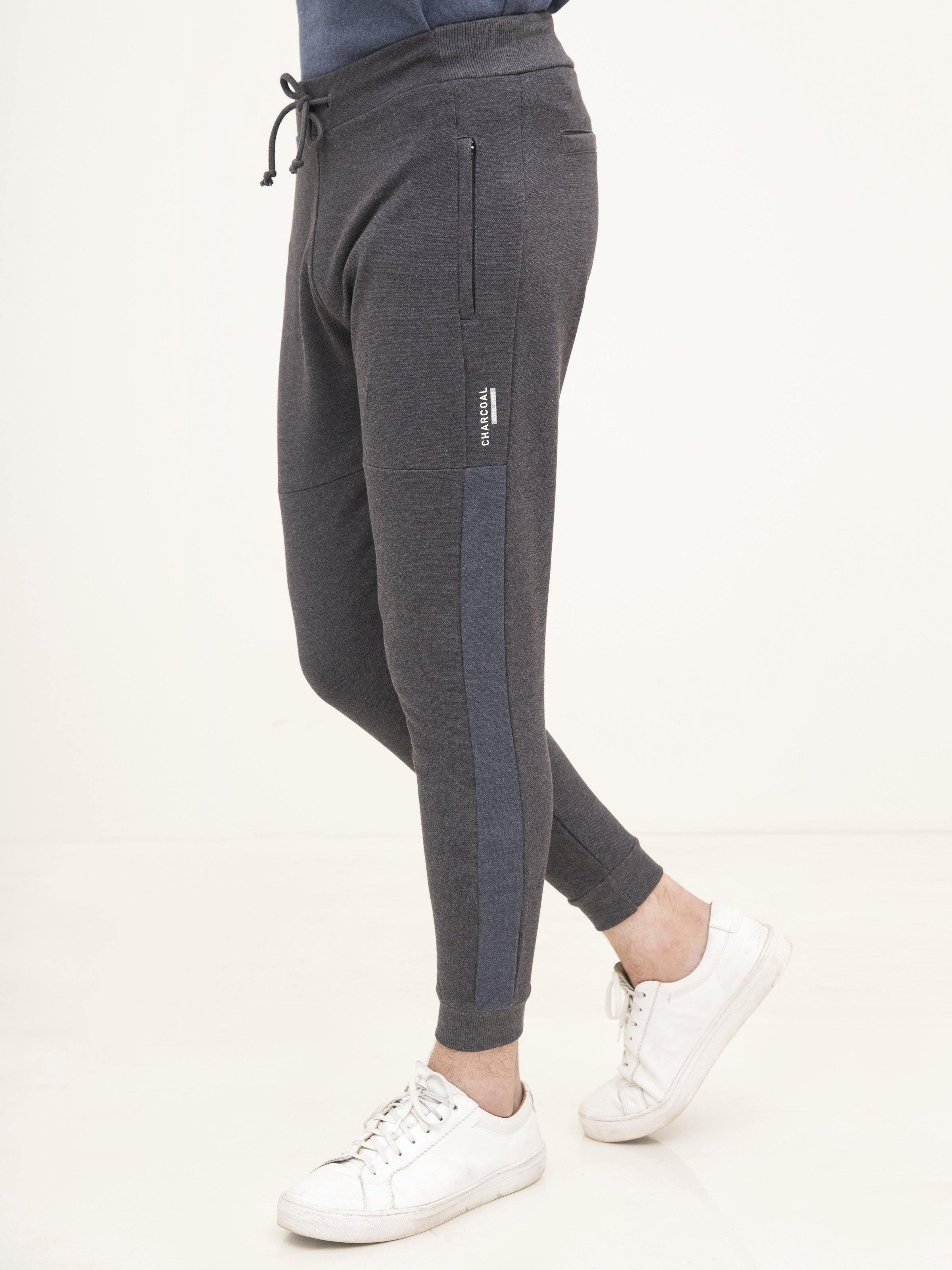 PIQUE FLEECE TROUSER DARK CHARCOAL at Charcoal Clothing