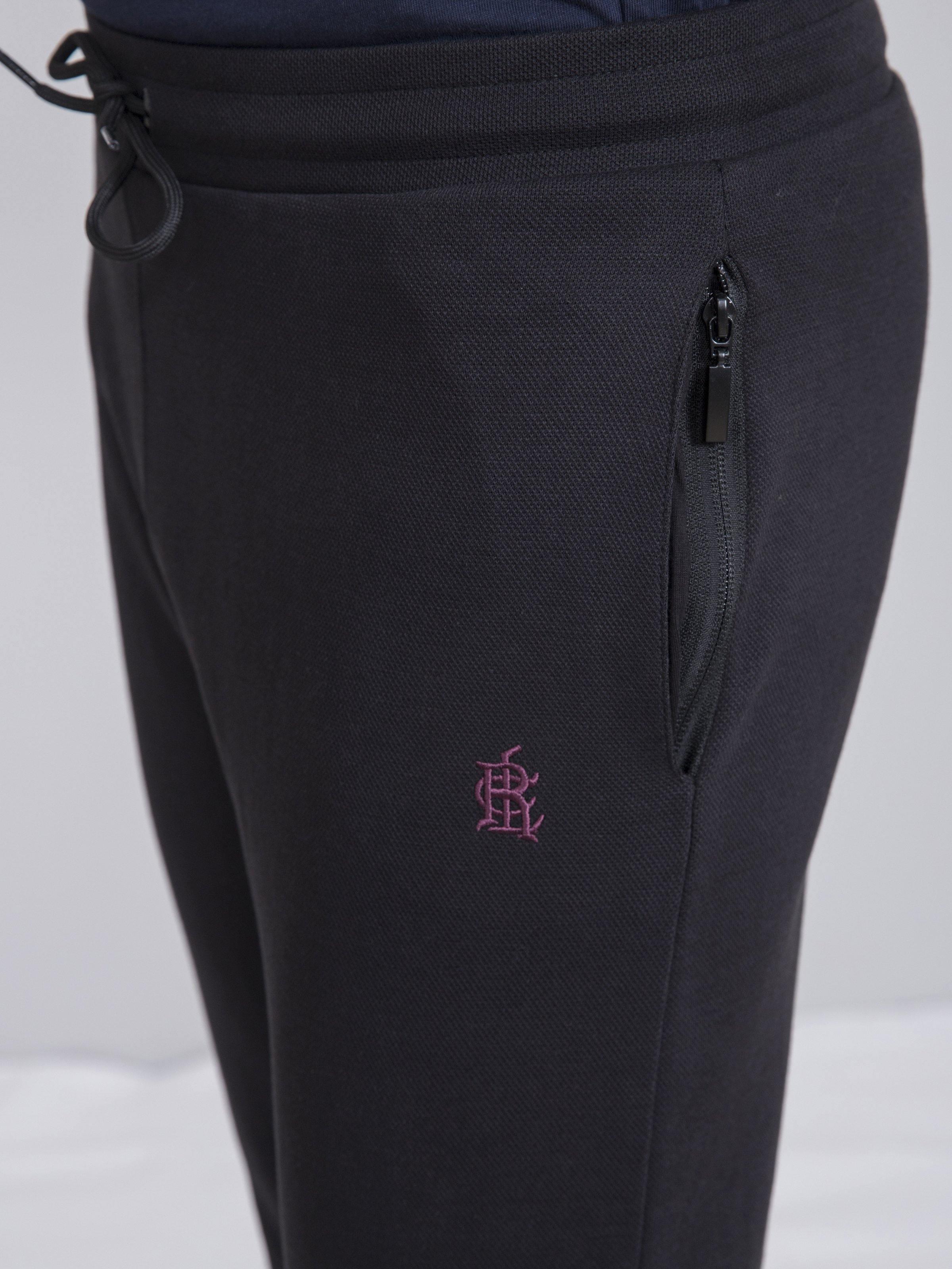PIQUE INTERLOCK BLACK TROUSER at Charcoal Clothing