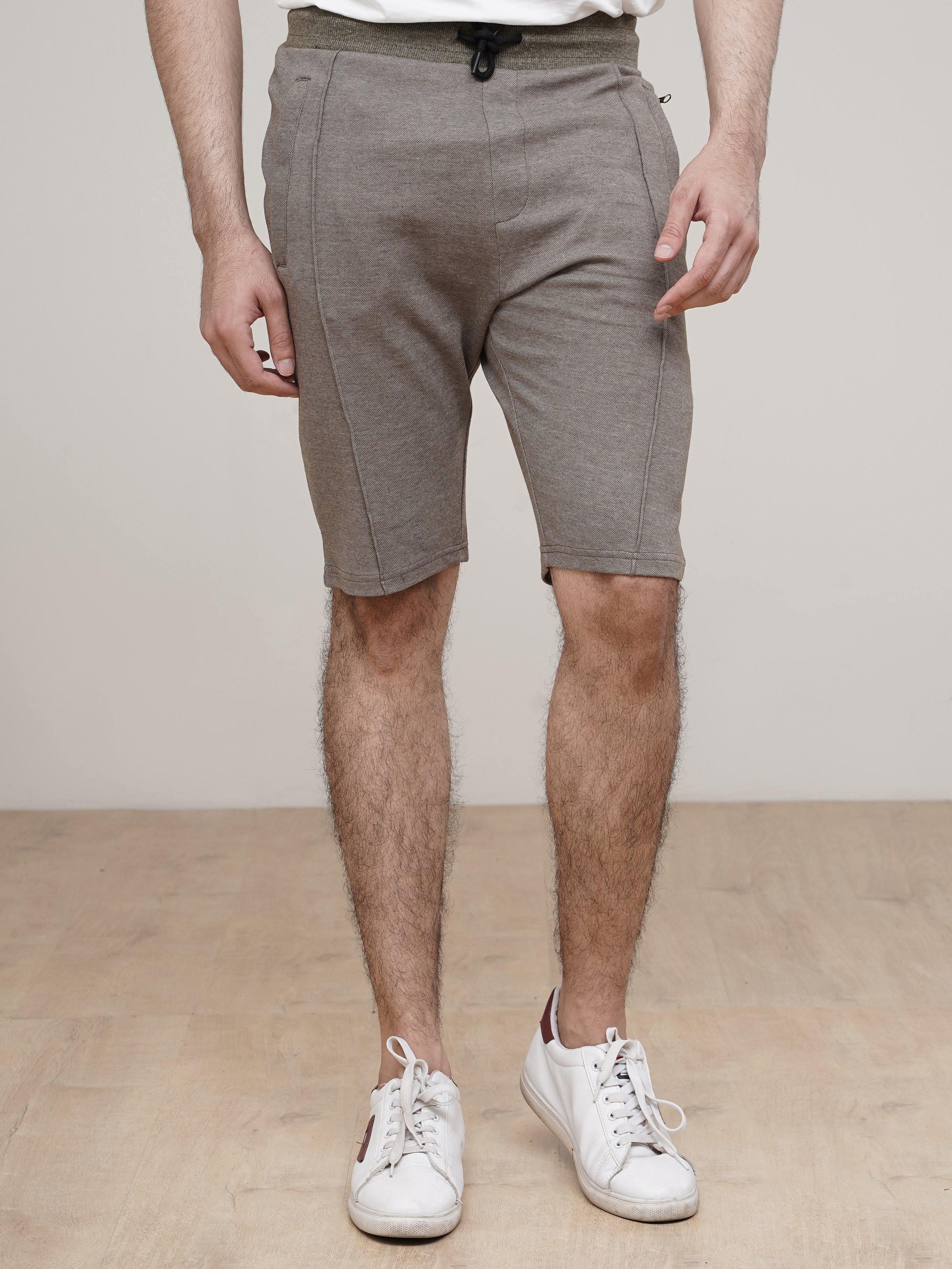 PIQUE INTERLOCK SHORT OLIVE MELANGE at Charcoal Clothing