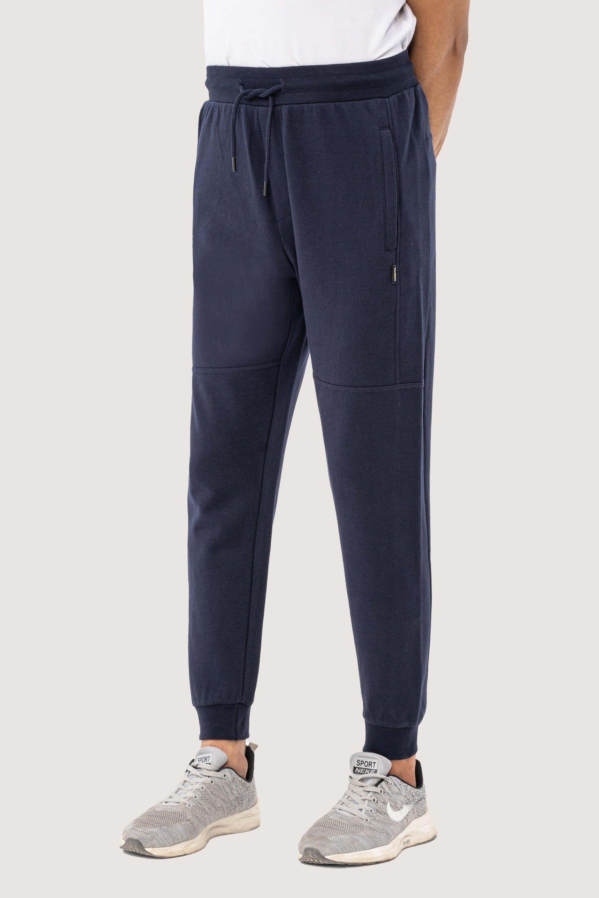 PIQUE INTERLOCK SLIMFIT TROUSER NAVY at Charcoal Clothing