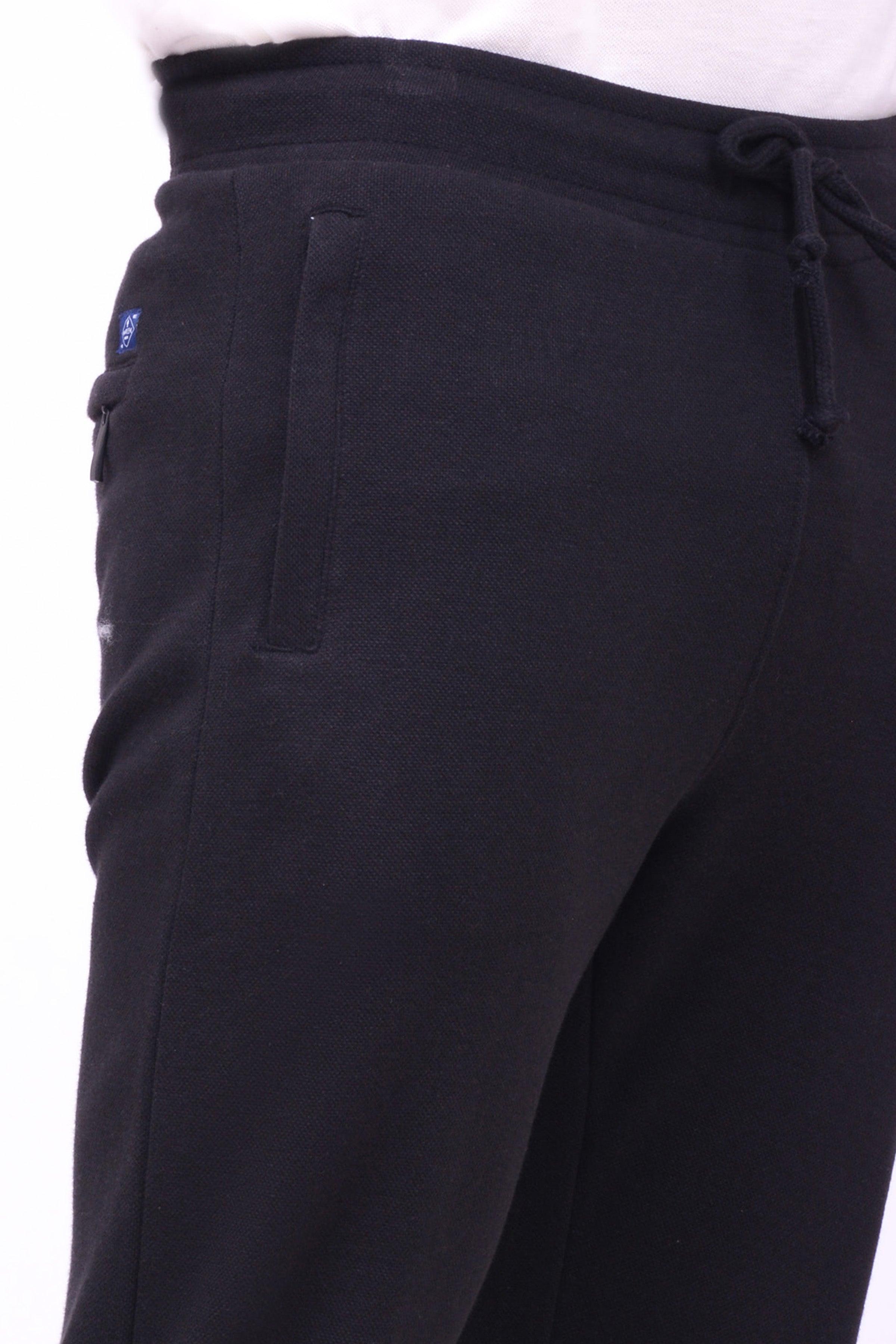 PIQUE INTERLOCK TROUSER BLACK at Charcoal Clothing