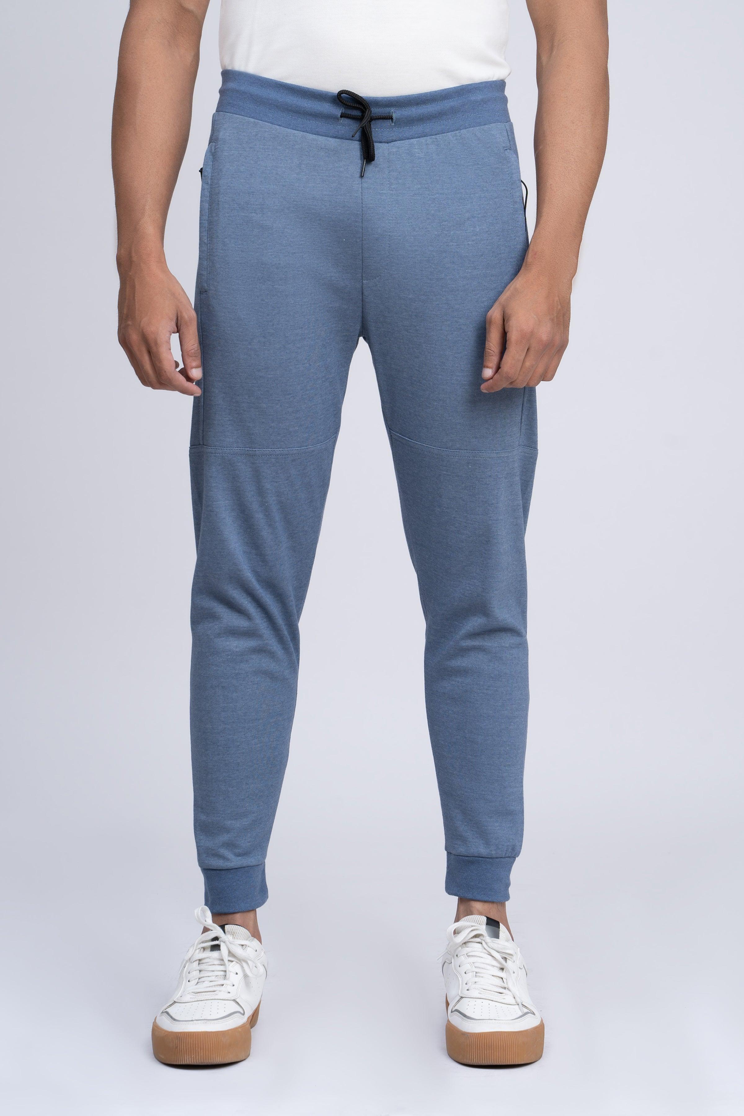 PIQUE INTERLOCK TROUSER BLUE at Charcoal Clothing