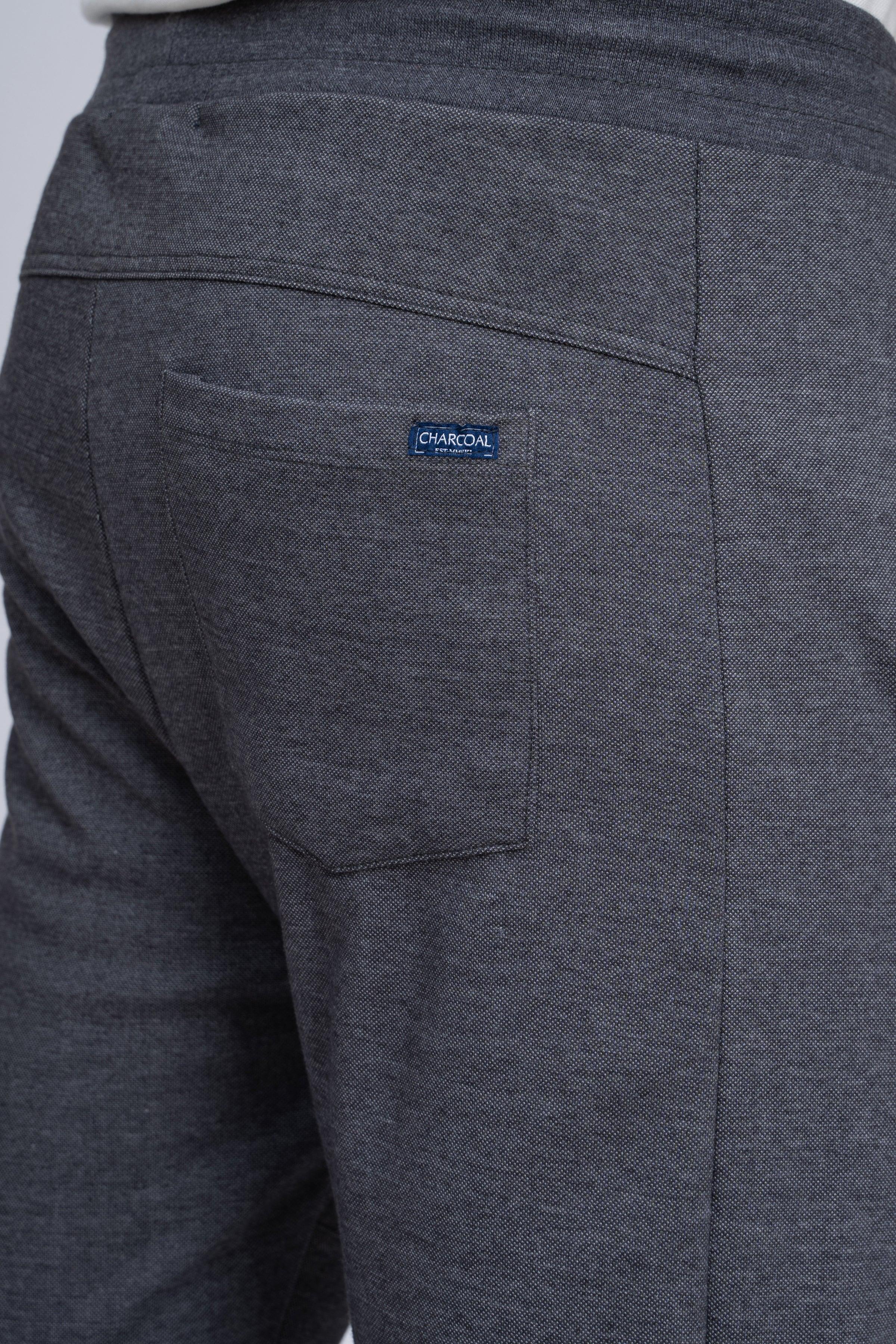 PIQUE INTERLOCK TROUSER CHARCOAL at Charcoal Clothing