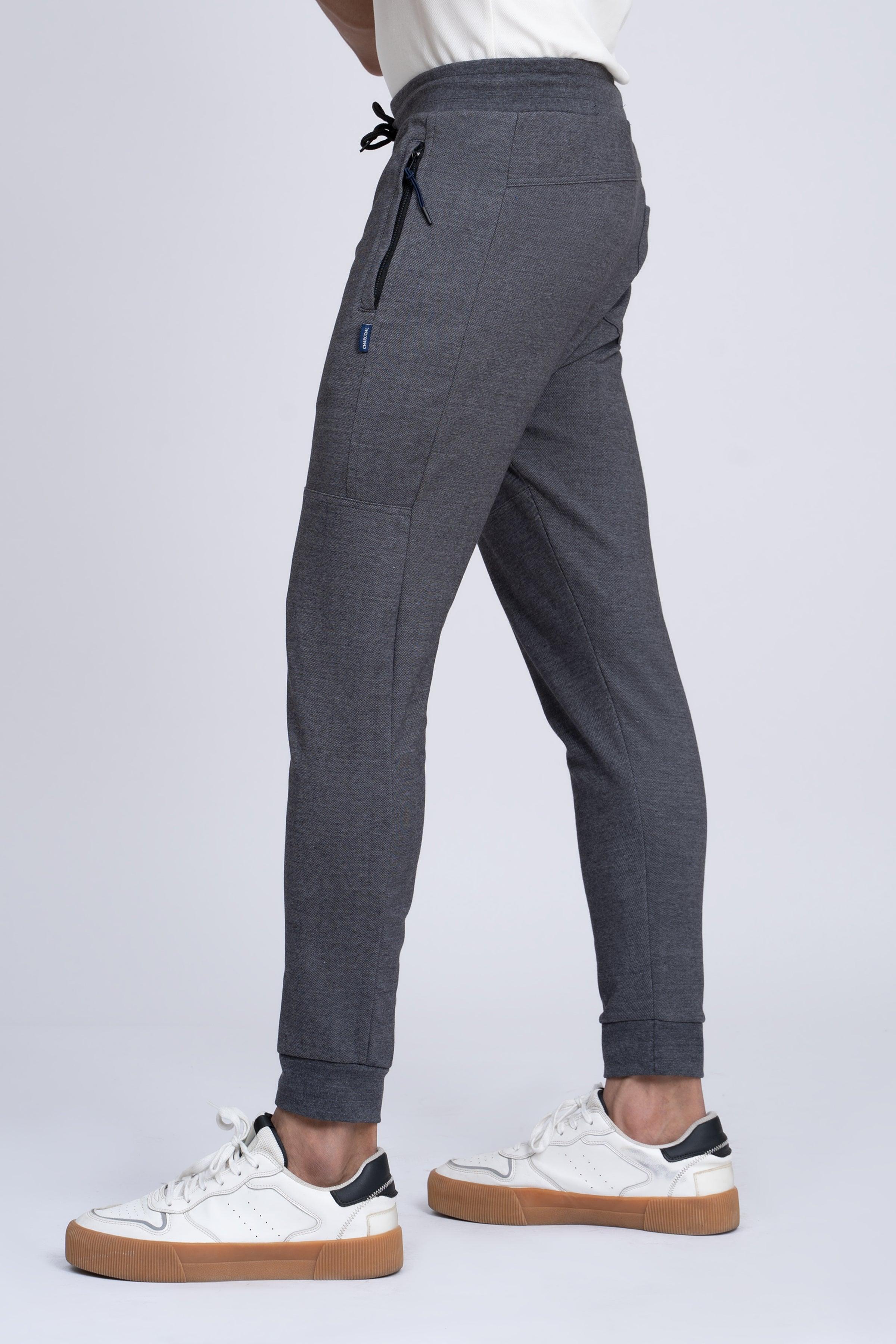 PIQUE INTERLOCK TROUSER CHARCOAL at Charcoal Clothing