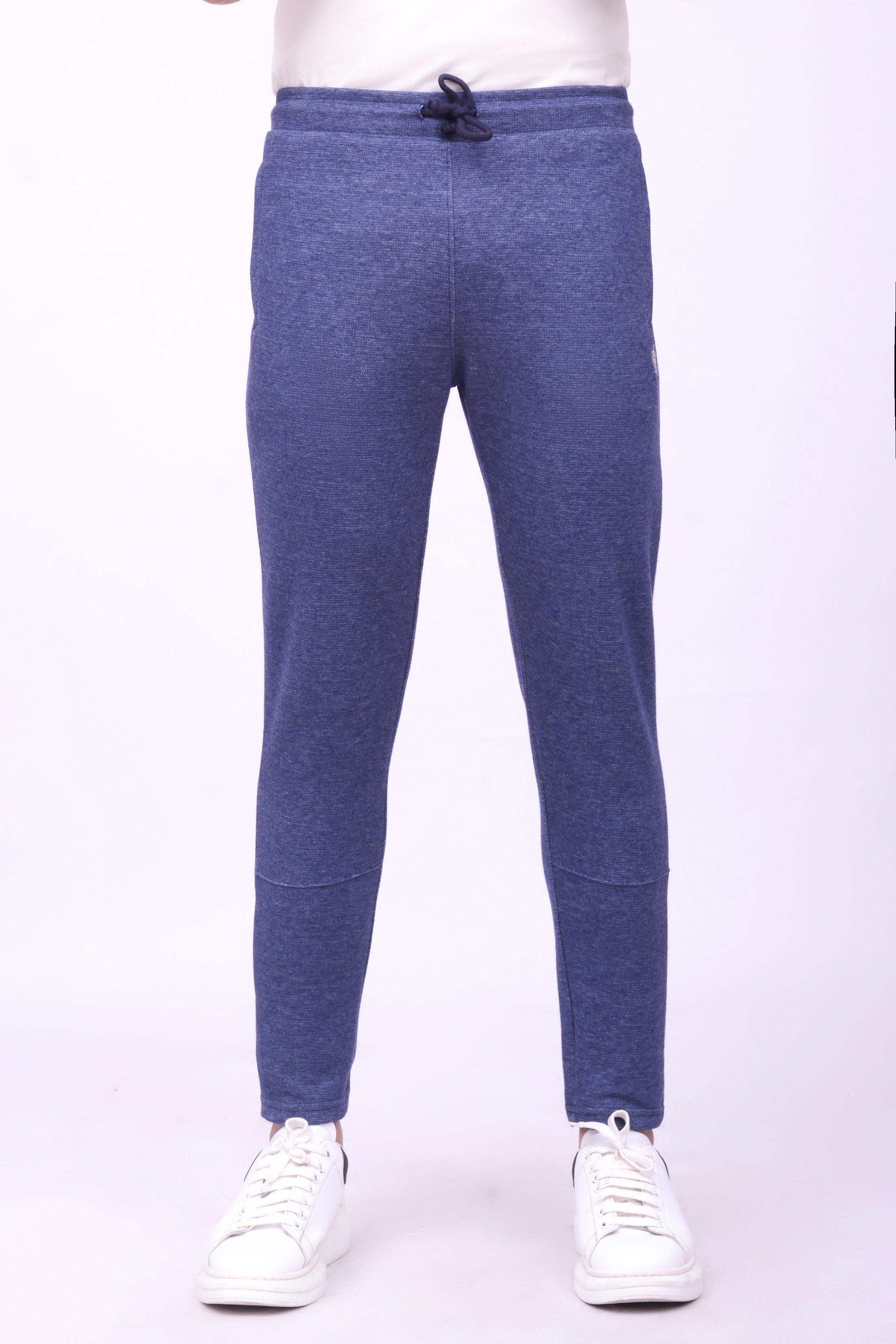 PIQUE INTERLOCK TROUSER INDIGO at Charcoal Clothing