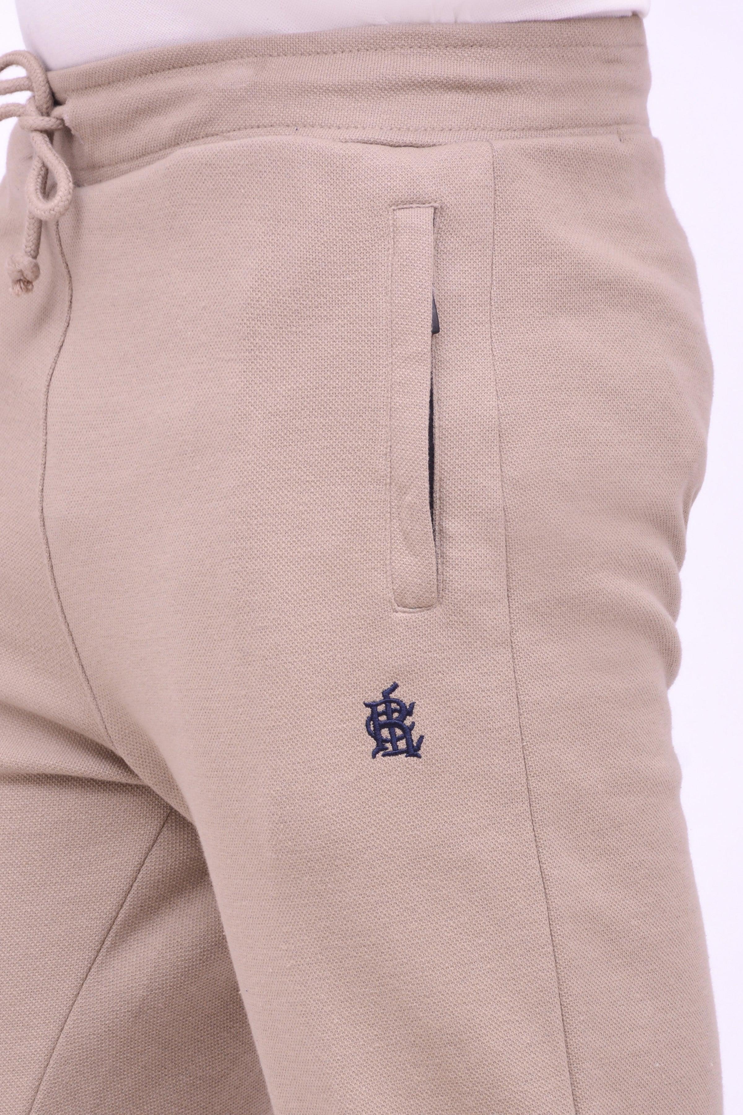 PIQUE INTERLOCK TROUSER KHAKI at Charcoal Clothing