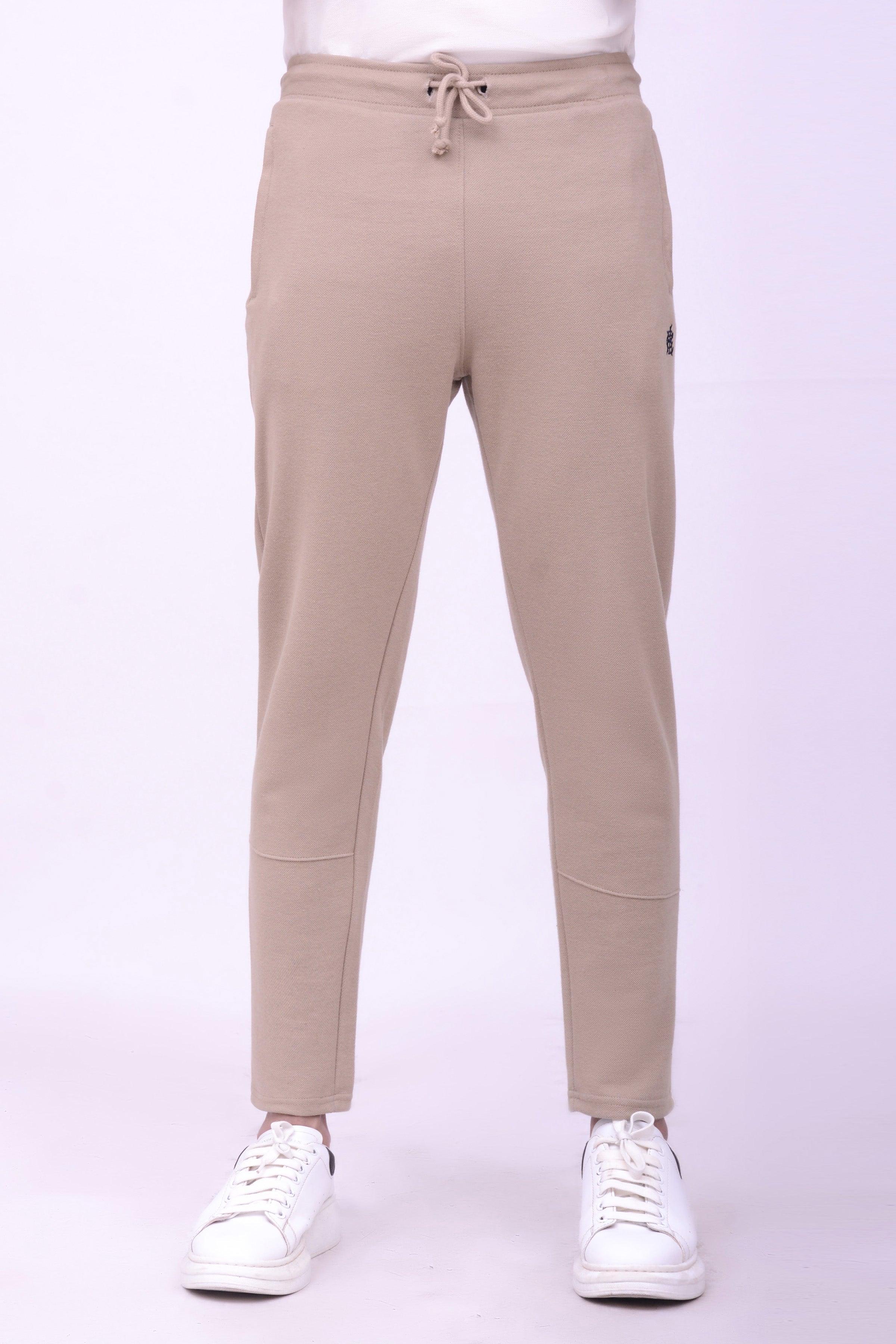 PIQUE INTERLOCK TROUSER KHAKI at Charcoal Clothing