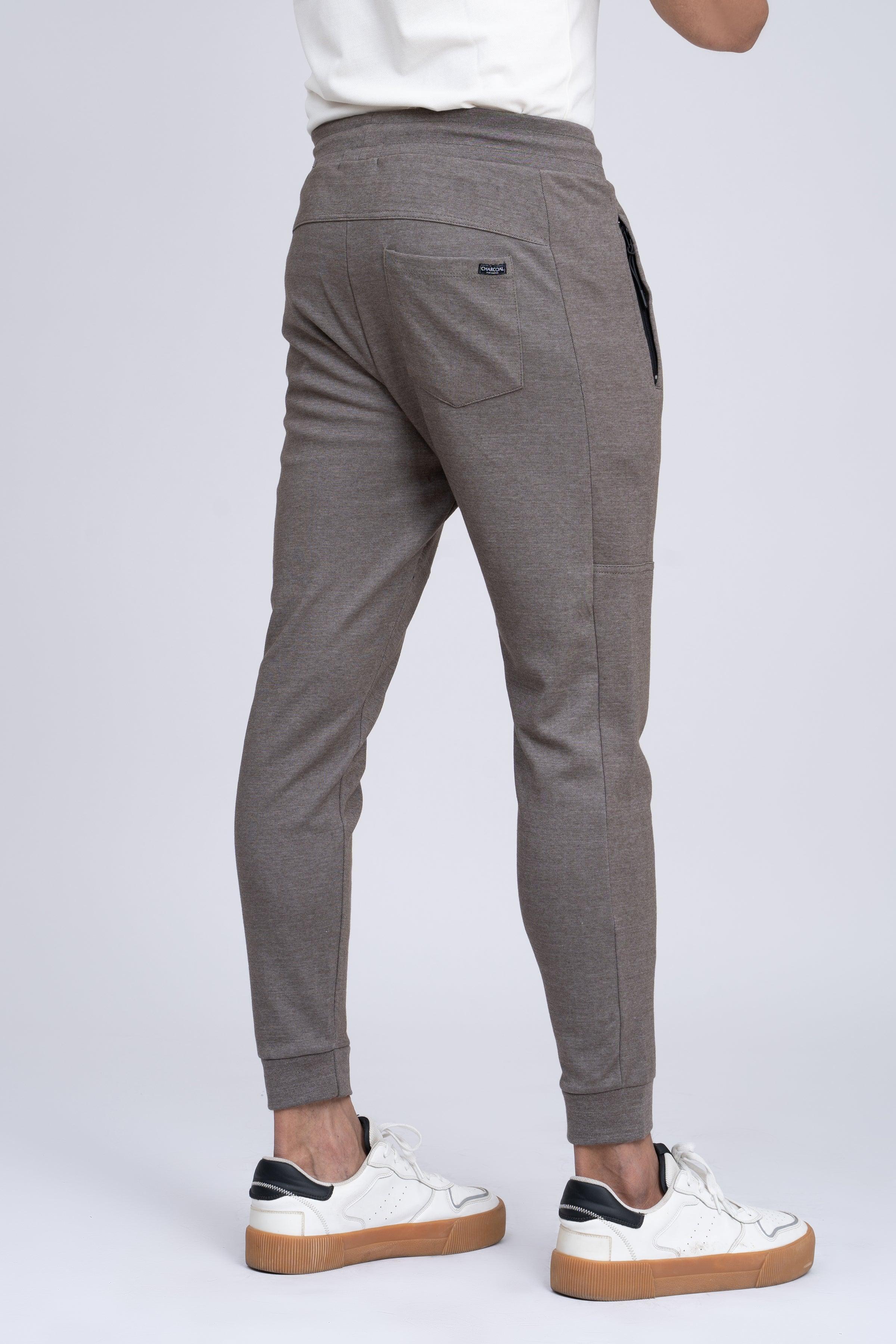 PIQUE INTERLOCK TROUSER OLIVE at Charcoal Clothing