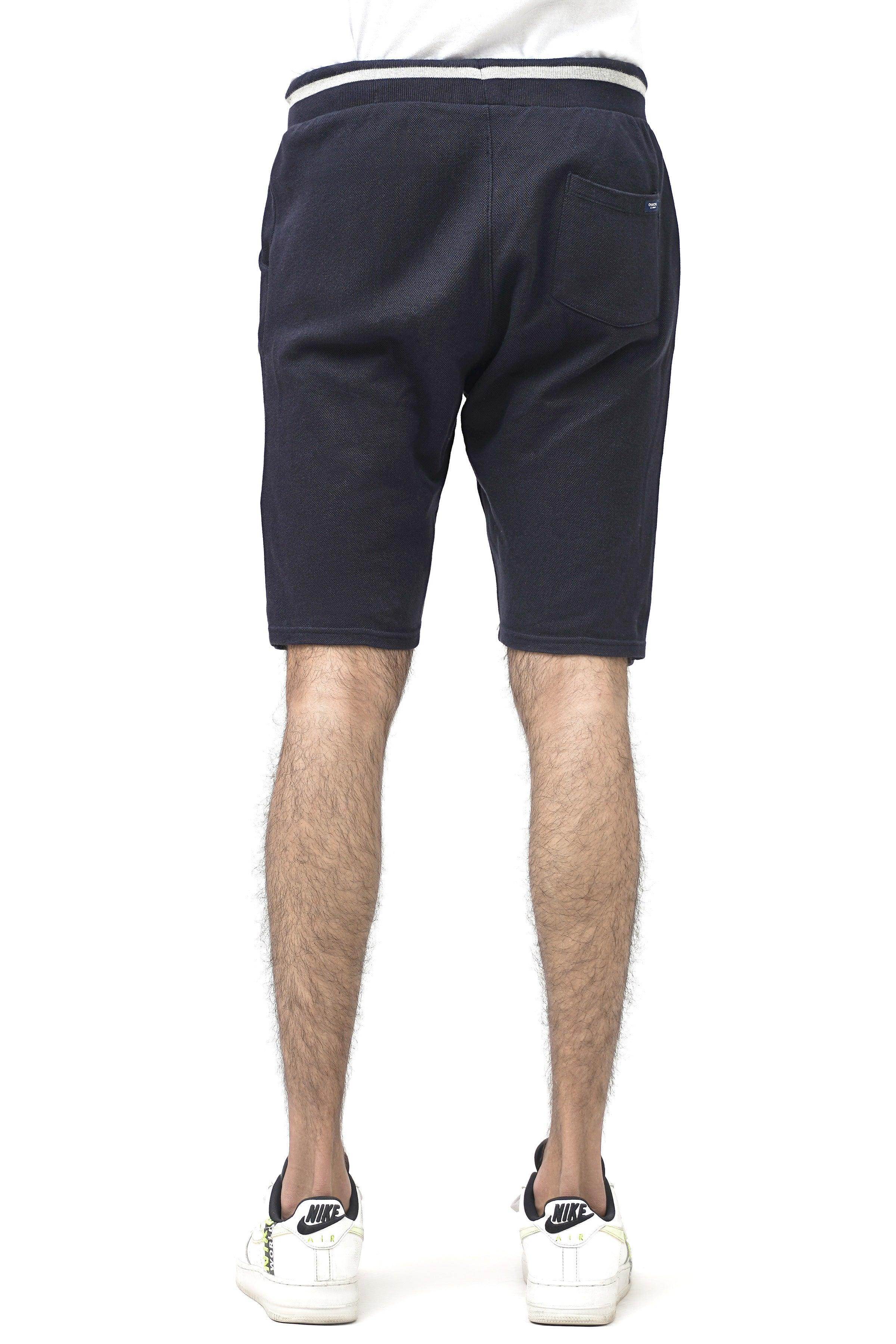 PIQUE REGULAR FIT NAVY SHORTS at Charcoal Clothing