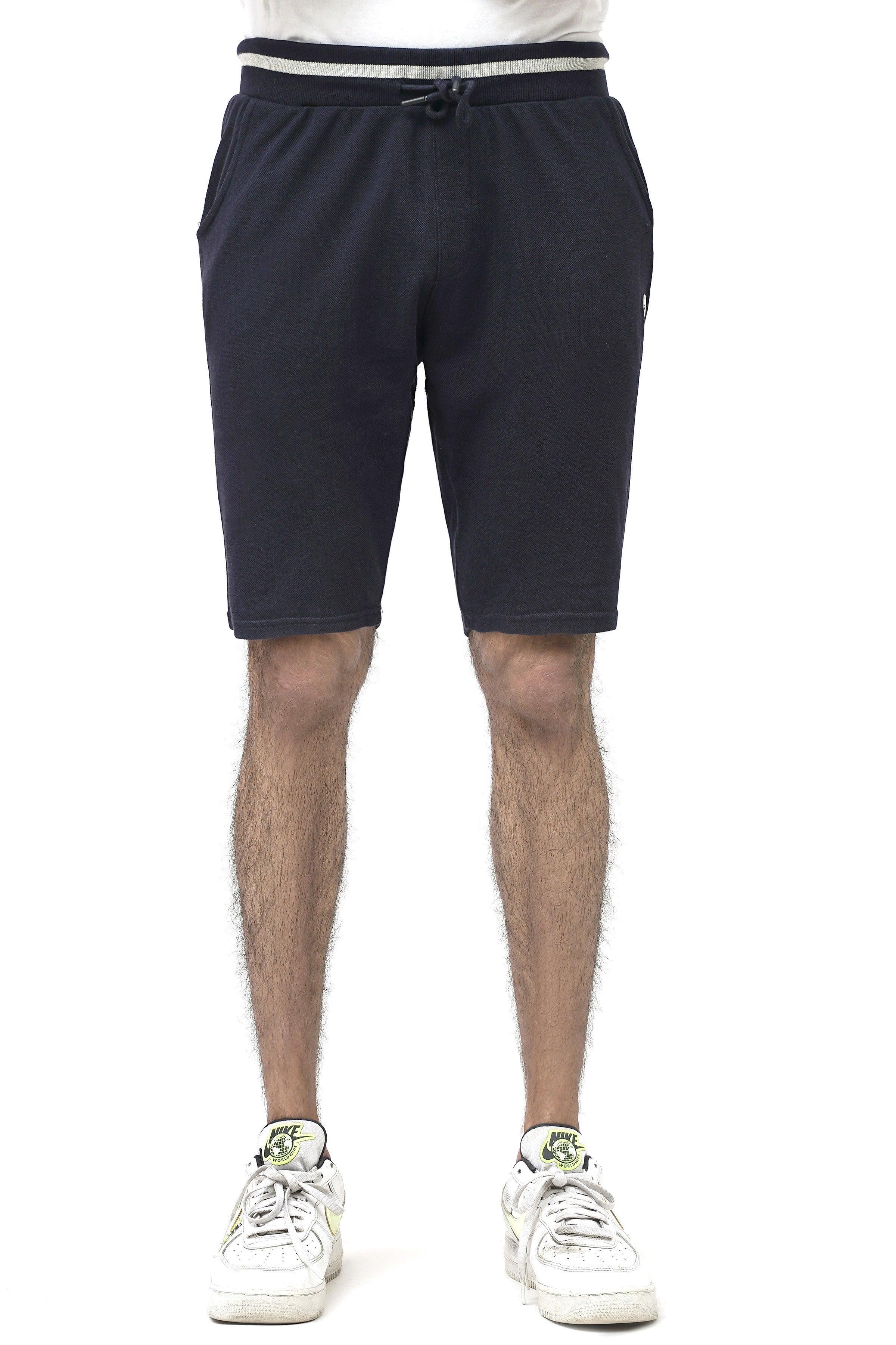PIQUE REGULAR FIT NAVY SHORTS at Charcoal Clothing