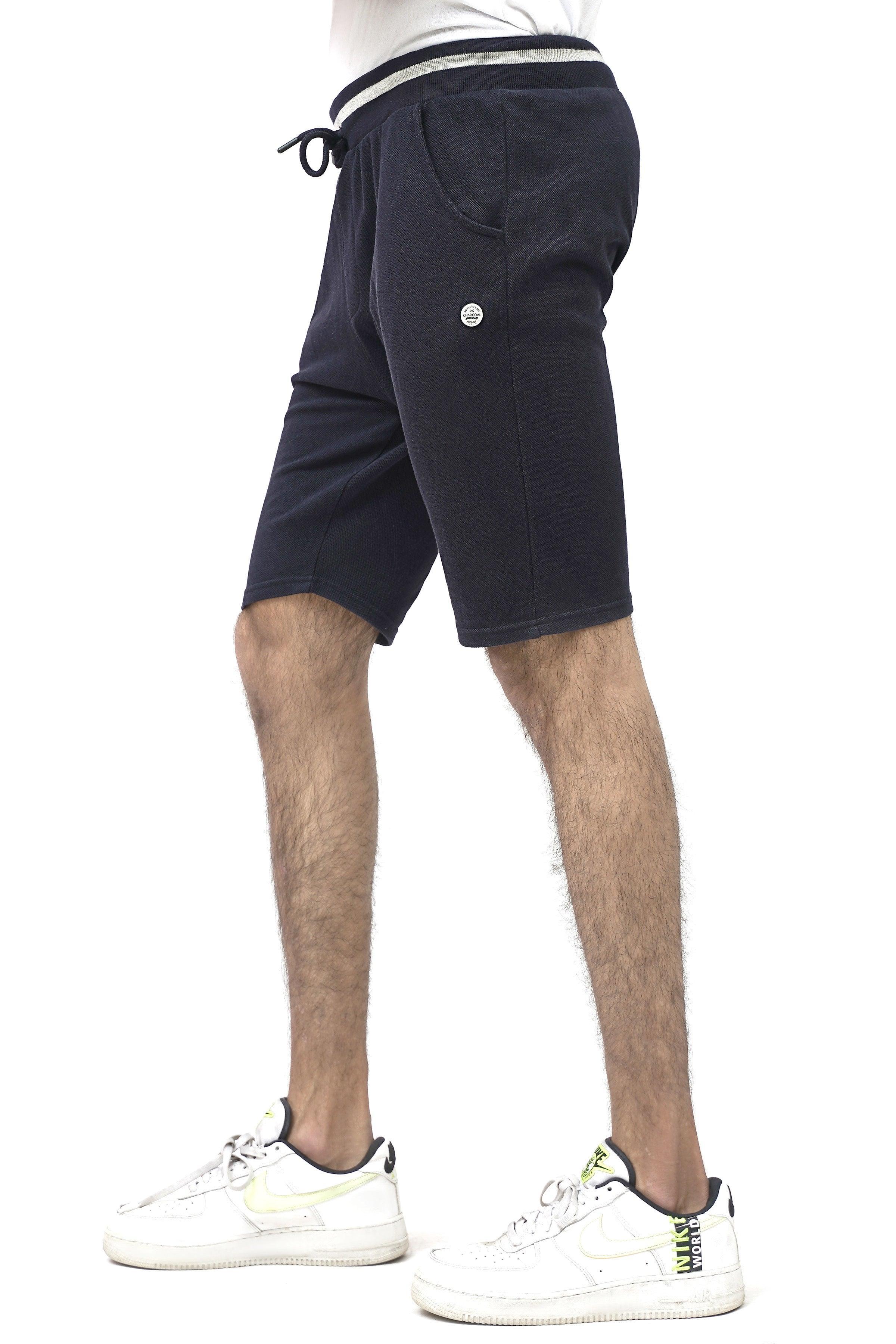 PIQUE REGULAR FIT NAVY SHORTS at Charcoal Clothing