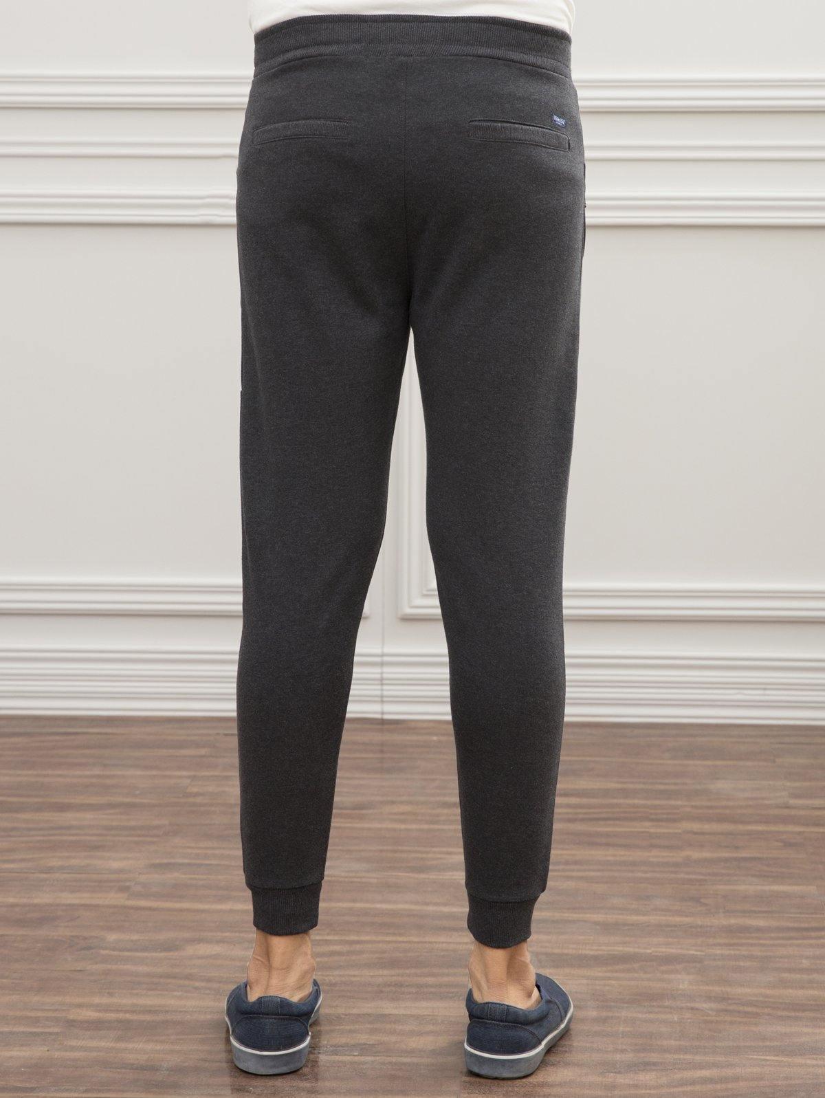 Charcoal melange slim-fit trousers, tapered leg with ankle cuff