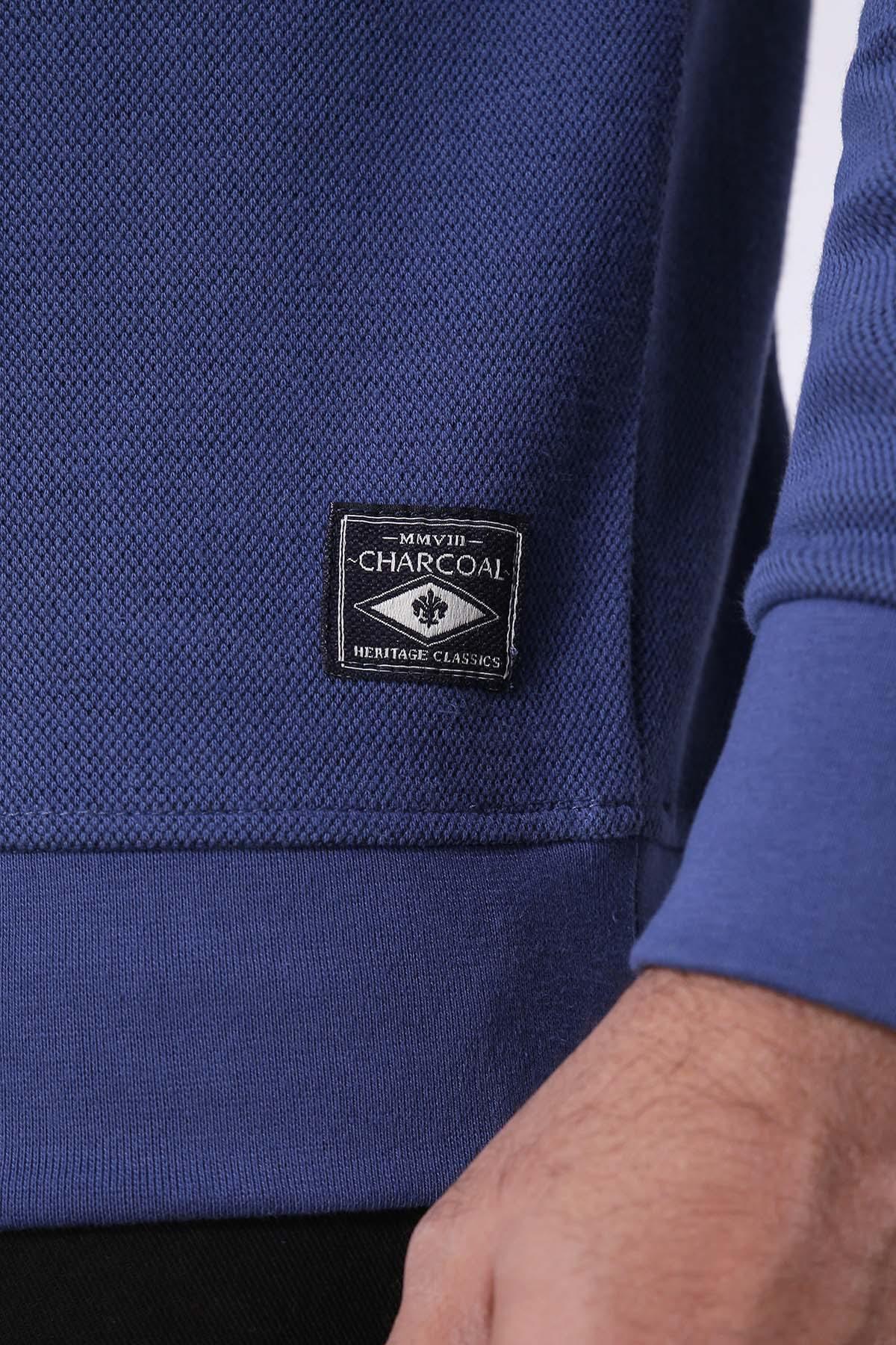 PIQUE TERRY SWEAT SHIRT INDIGO at Charcoal Clothing