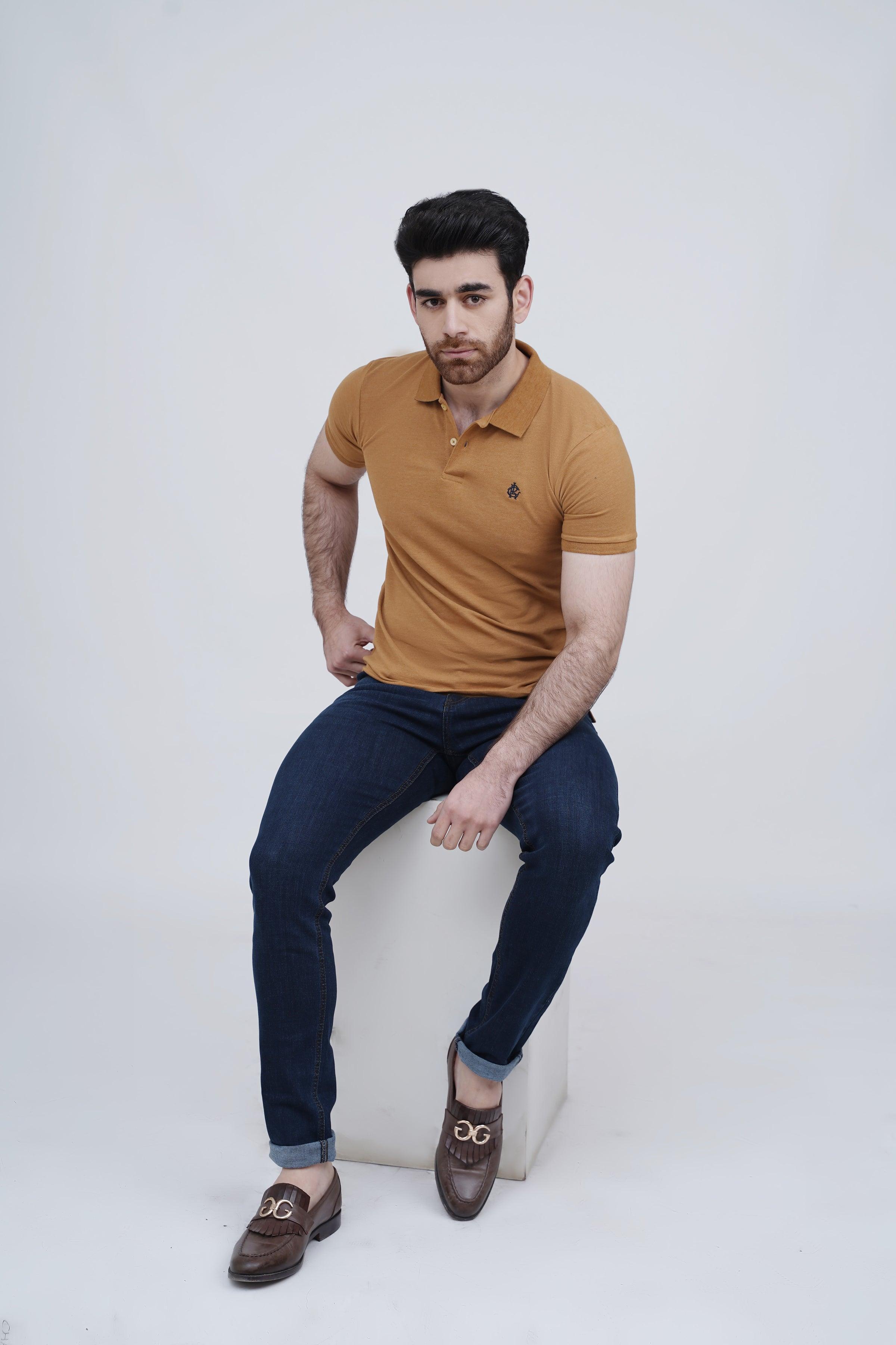 PLAIN POLO MUSTARD at Charcoal Clothing