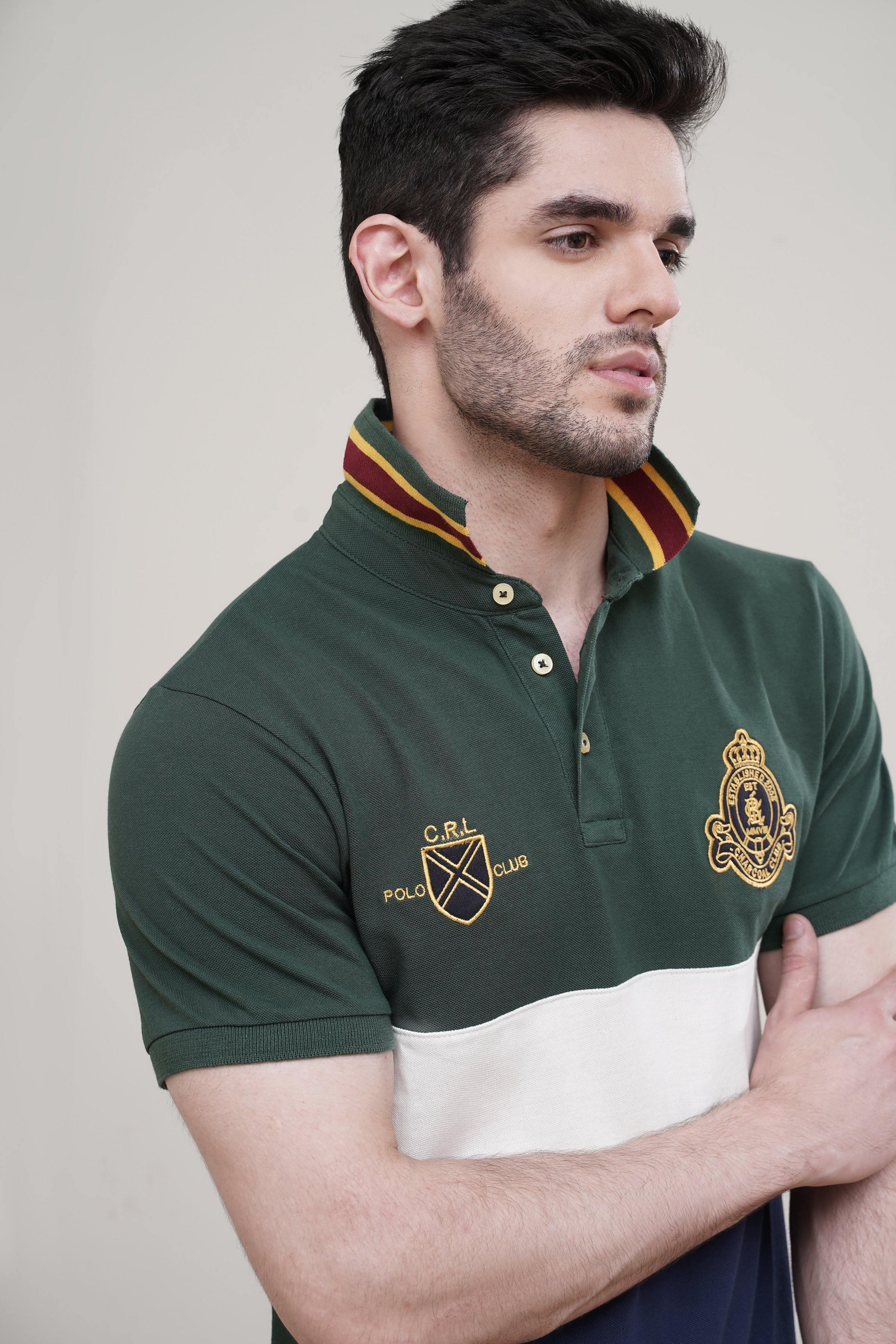 POLO FASHION SHIRT GREEN at Charcoal Clothing
