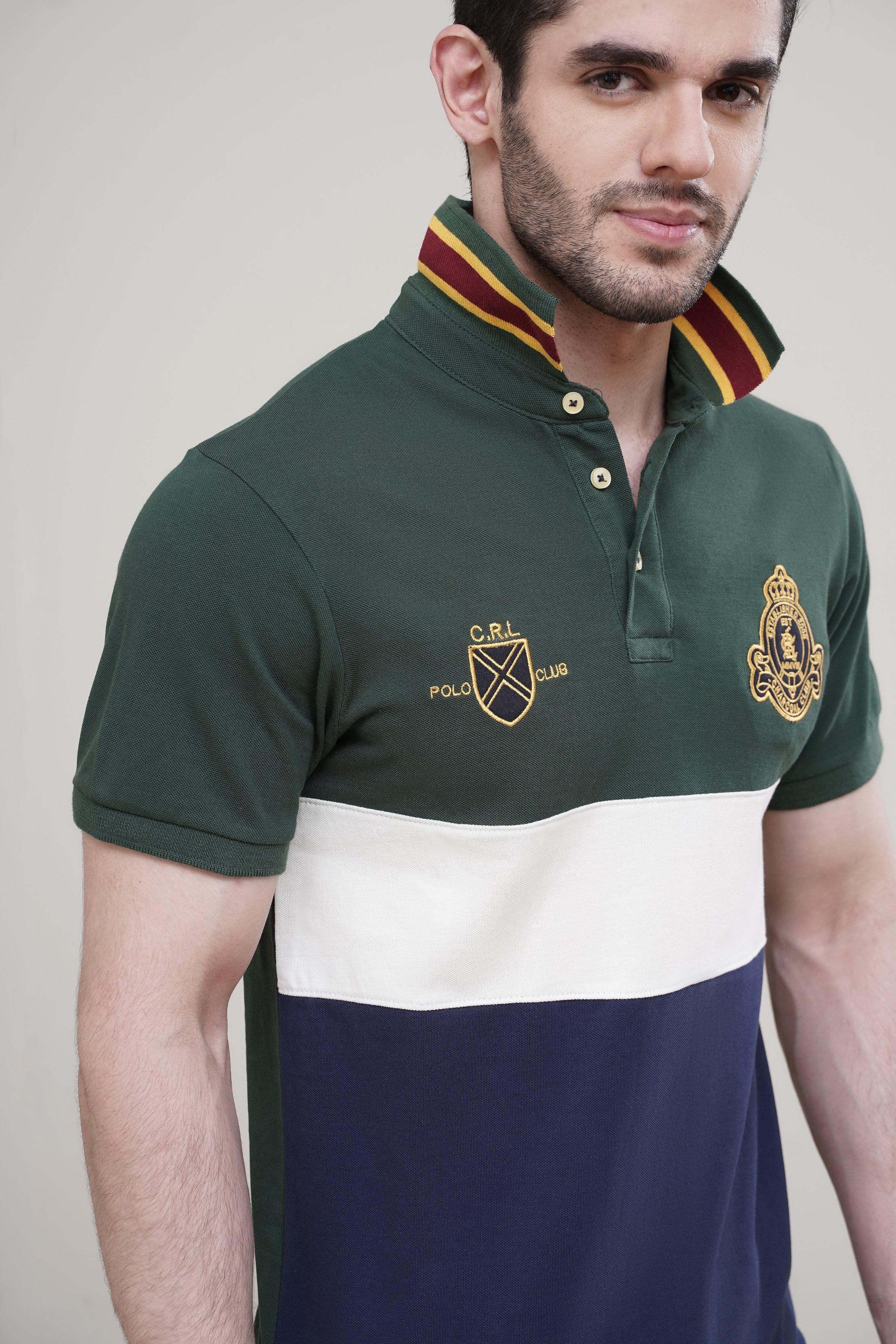 POLO FASHION SHIRT GREEN at Charcoal Clothing