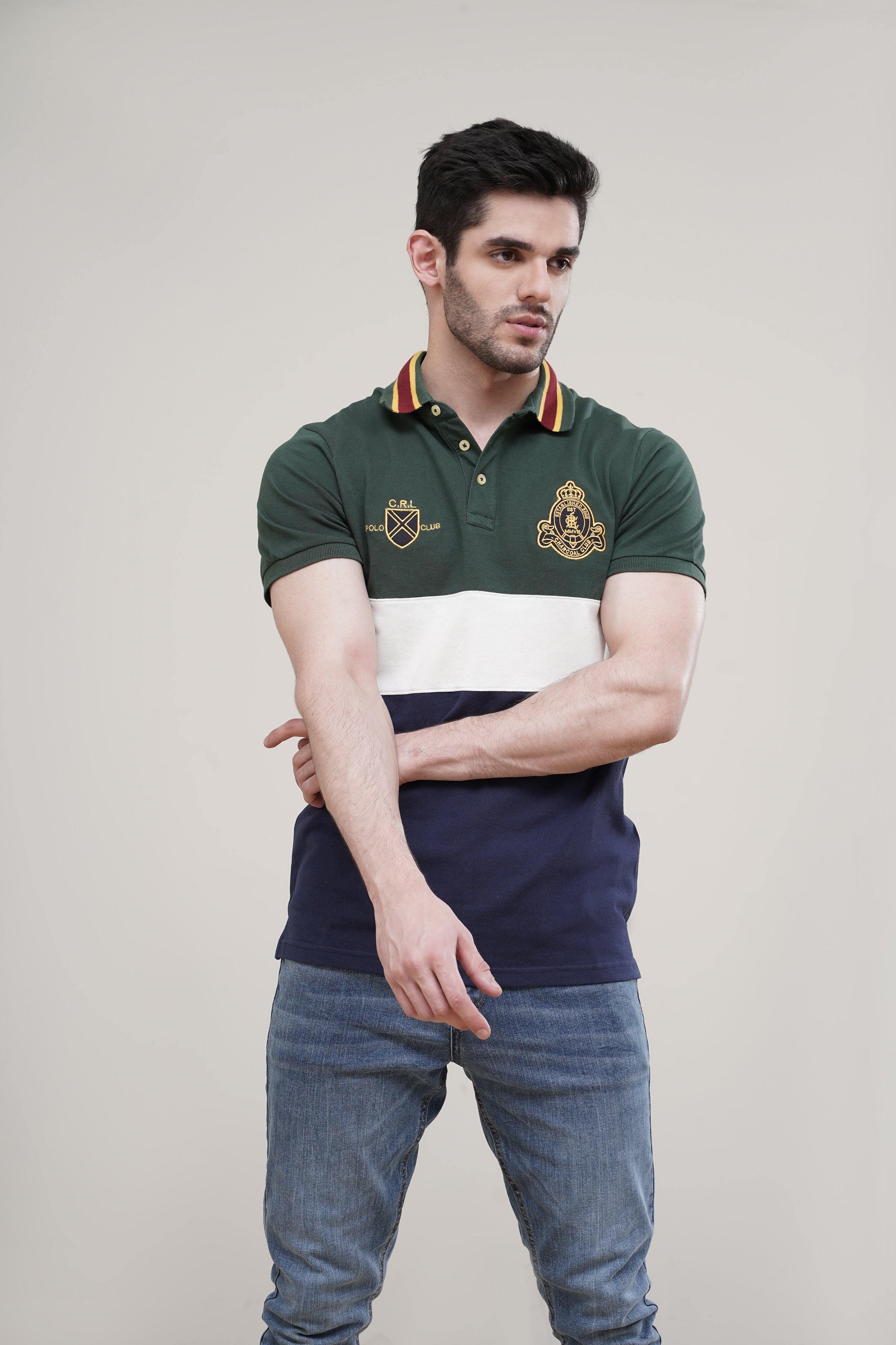 POLO FASHION SHIRT GREEN at Charcoal Clothing