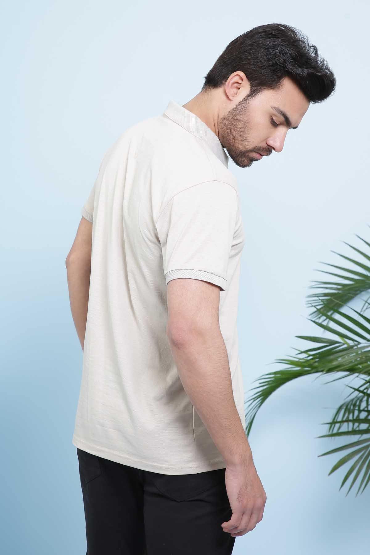 POLO SHIRT BEIGE at Charcoal Clothing