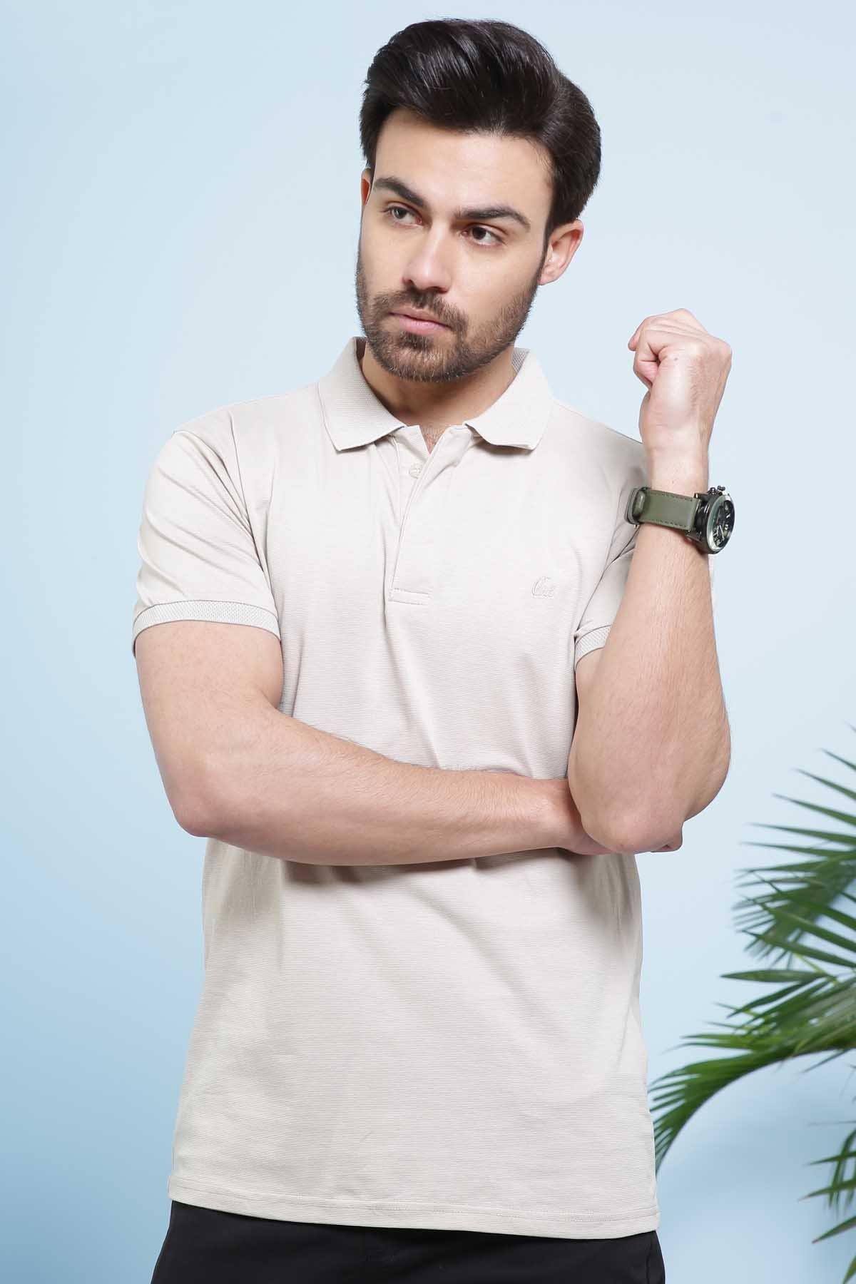 POLO SHIRT BEIGE at Charcoal Clothing