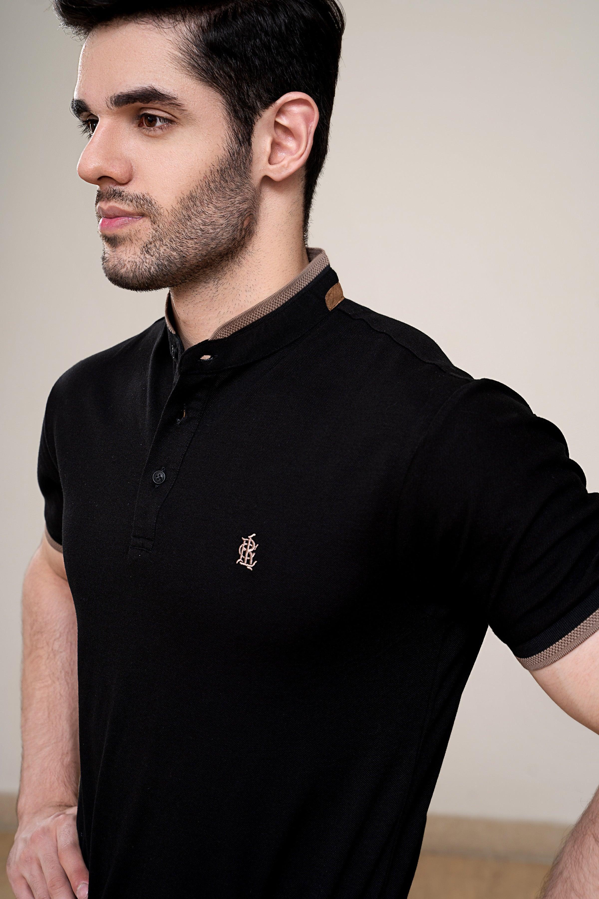 POLO SHIRT BLACK at Charcoal Clothing