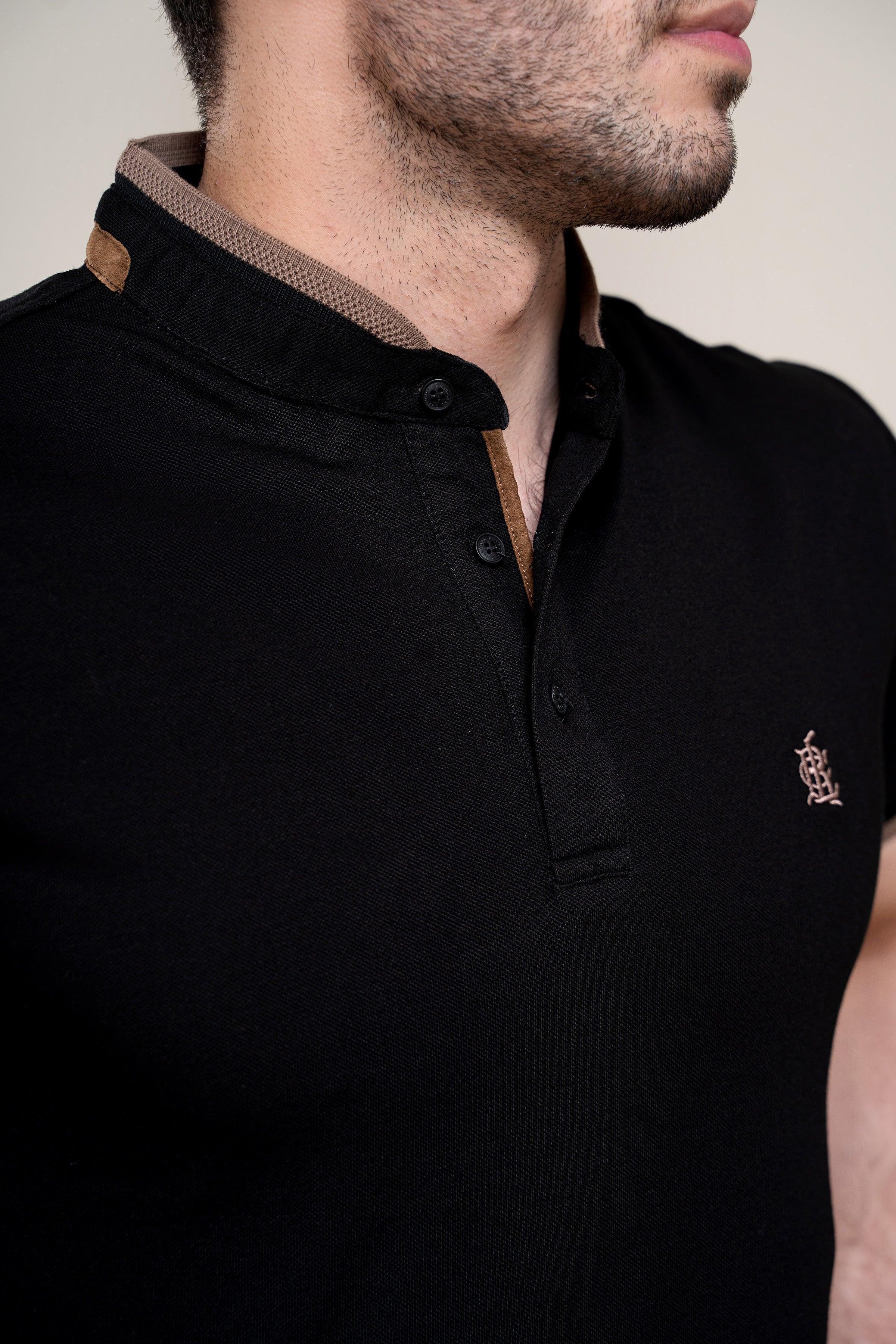 POLO SHIRT BLACK at Charcoal Clothing