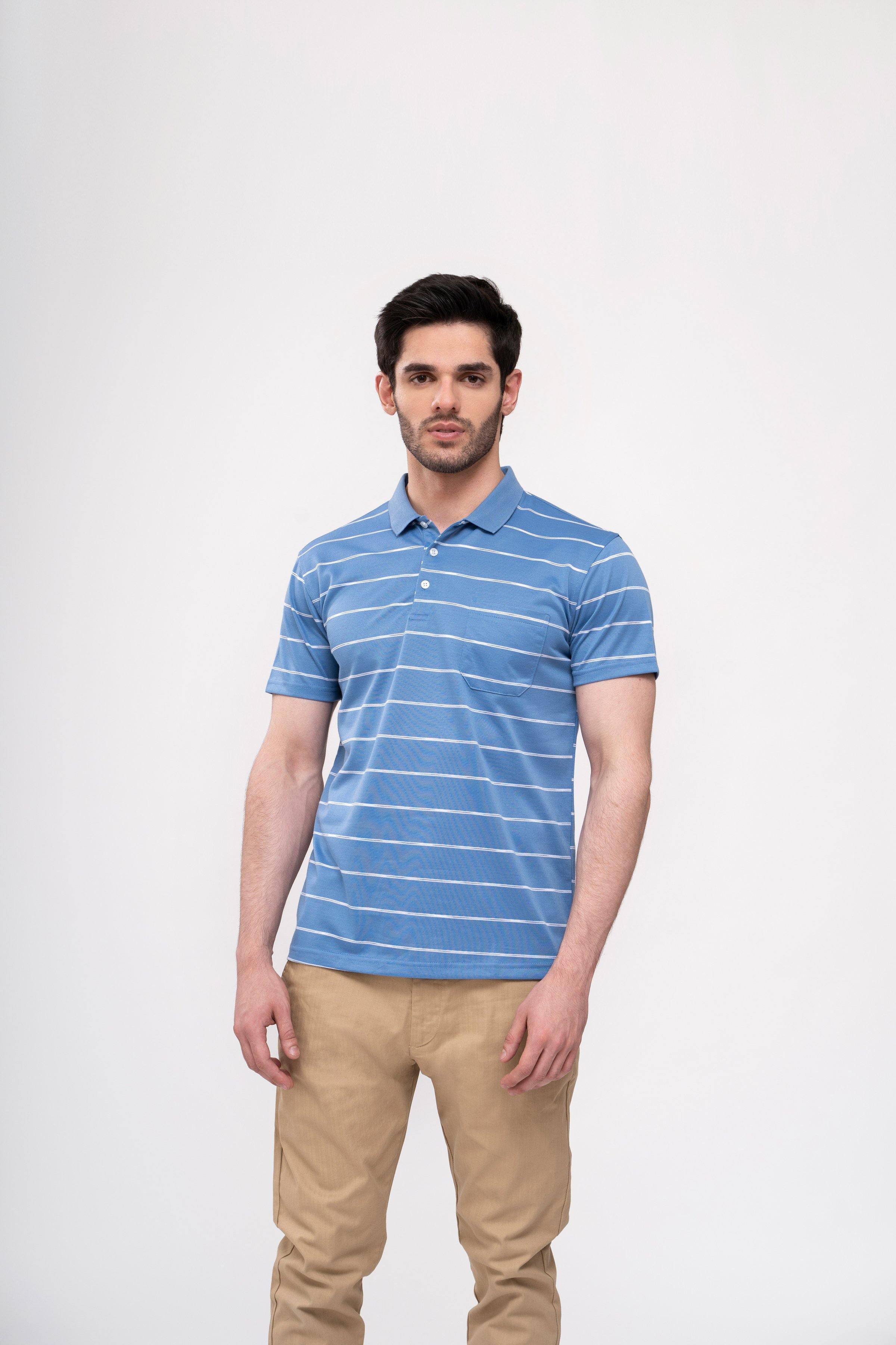 POLO SHIRT BLUE at Charcoal Clothing