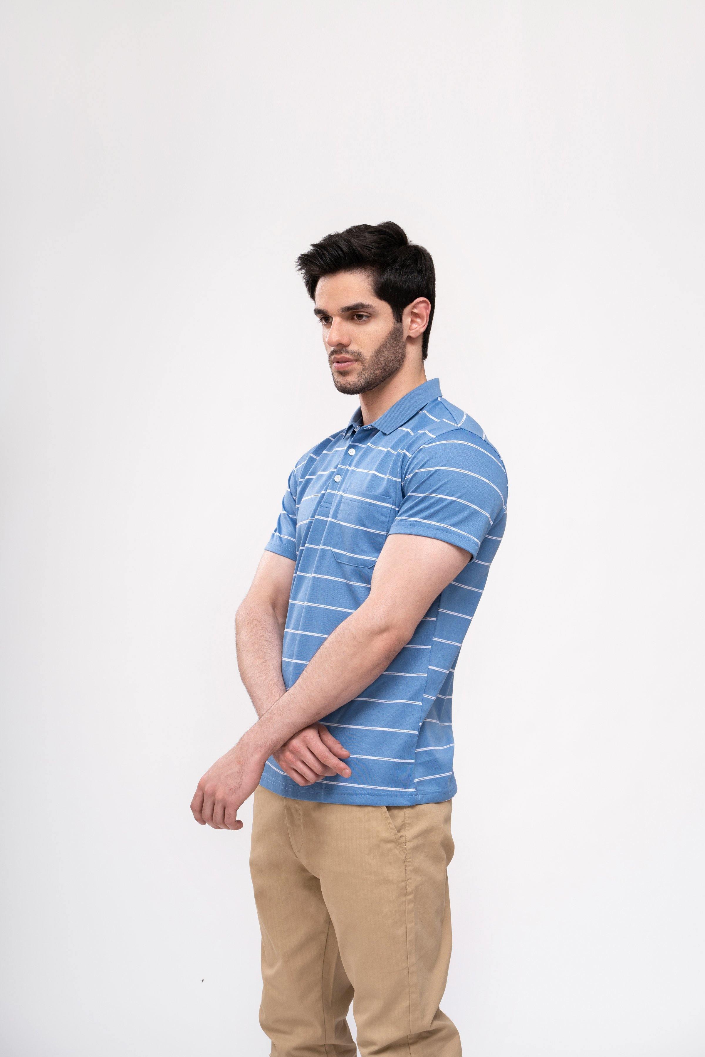 POLO SHIRT BLUE at Charcoal Clothing